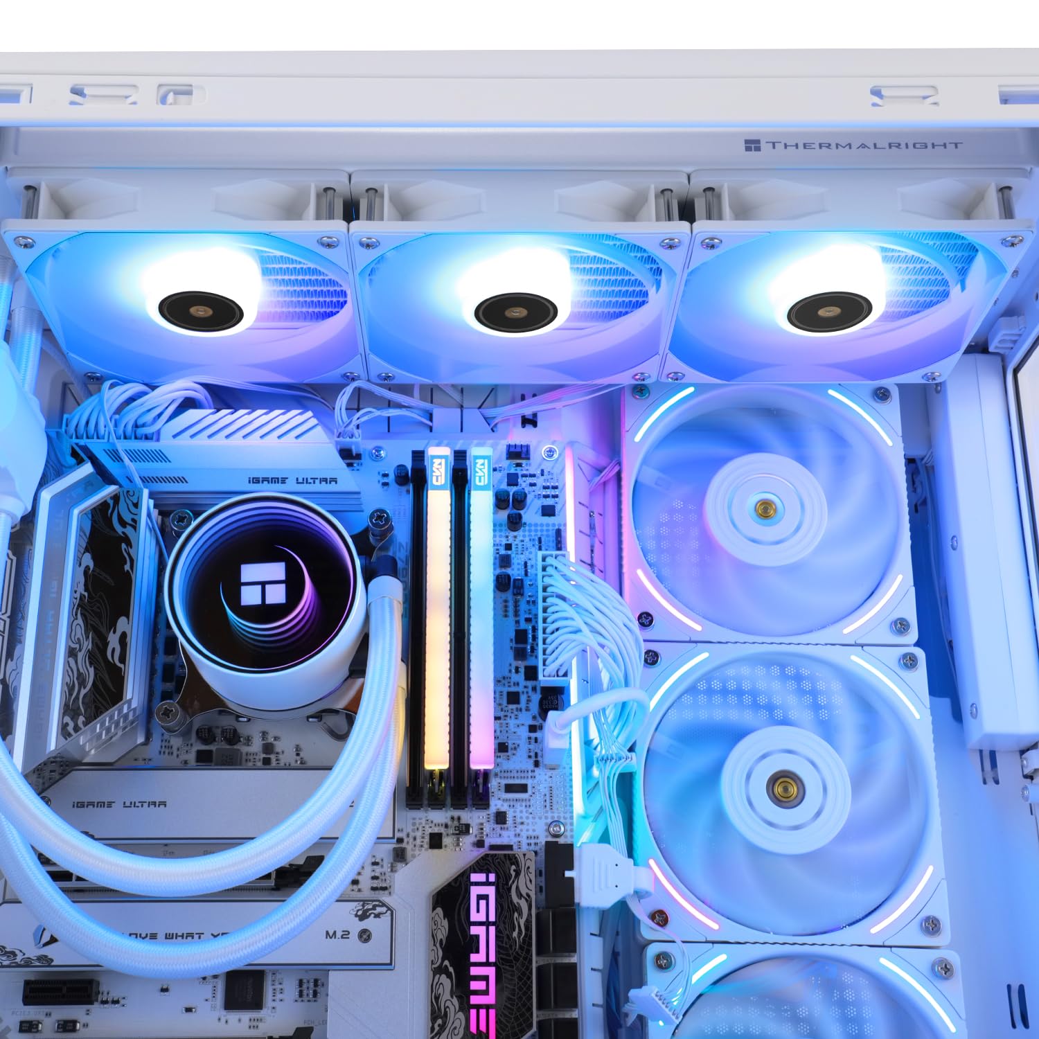 Thermalright-TR Frozen Notte 360 WHITE ARGB V2 - Raffreddatore per CPU AM5/AM4, Inltel lga1851/1700,5 V ARGB illuminazione, 3 x 120 mm PWM ventilatore 2000 RPM
