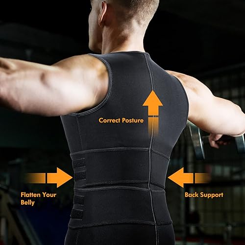 Miniatura 4 de Sauna Vest Waist Trainer for Men - Mens Sauna Suit Double Sweat Belt Body Shaper for Gym Workout Exercise