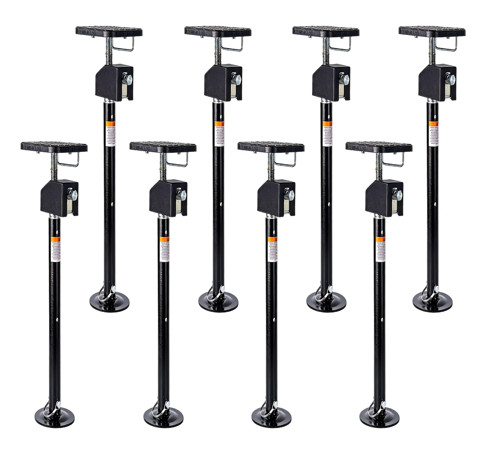 Garvee 8 Pack RV Slide Out Supports Jack with a Flat Top Support Block, RV Stabilizer Jacks Supports Up to 40,000lbs, 21"-49" Quick-Lift Adjustable - Drill &amp; Hand Crank Compatible for Campers &amp; RVs