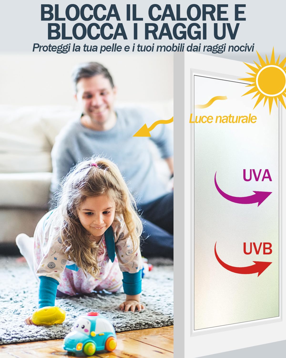 Pellicola per Vetri Smerigliati - Con Strumenti di Installazione, Antisbircìo, Adesivo Statico, Controllo del Calore, Protezione UV, Ideale per Porte di Uffici Casa o Bagno 75 x 200 cm