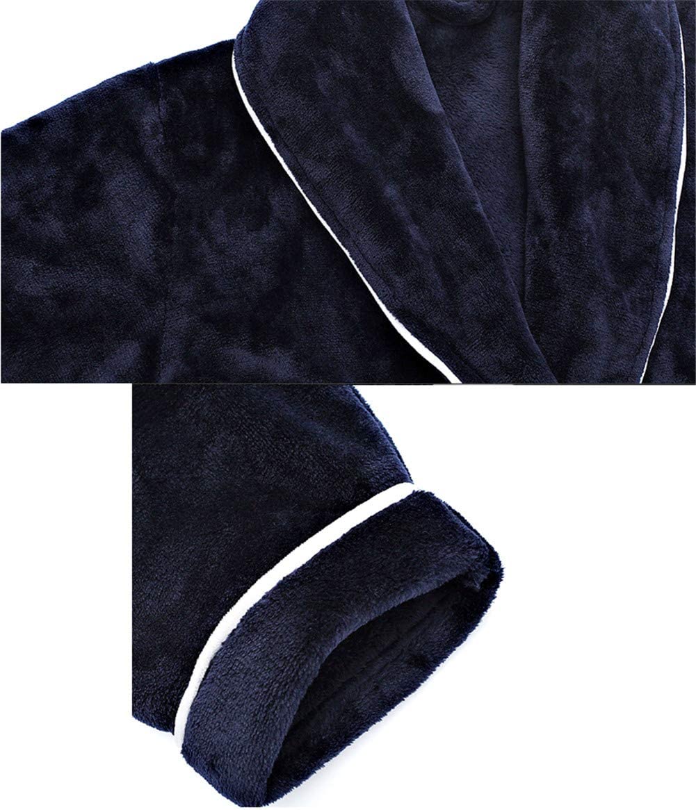 CFWSHJ Luksusowy szlafrok unisex damski szlafrok zimowy gruby ciepły flanelowy szlafrok super miękki puszysty, bardzo chłonny długi szlafrok, szalowy kołnierz, kieszenie i pasek bielizna nocna idealna