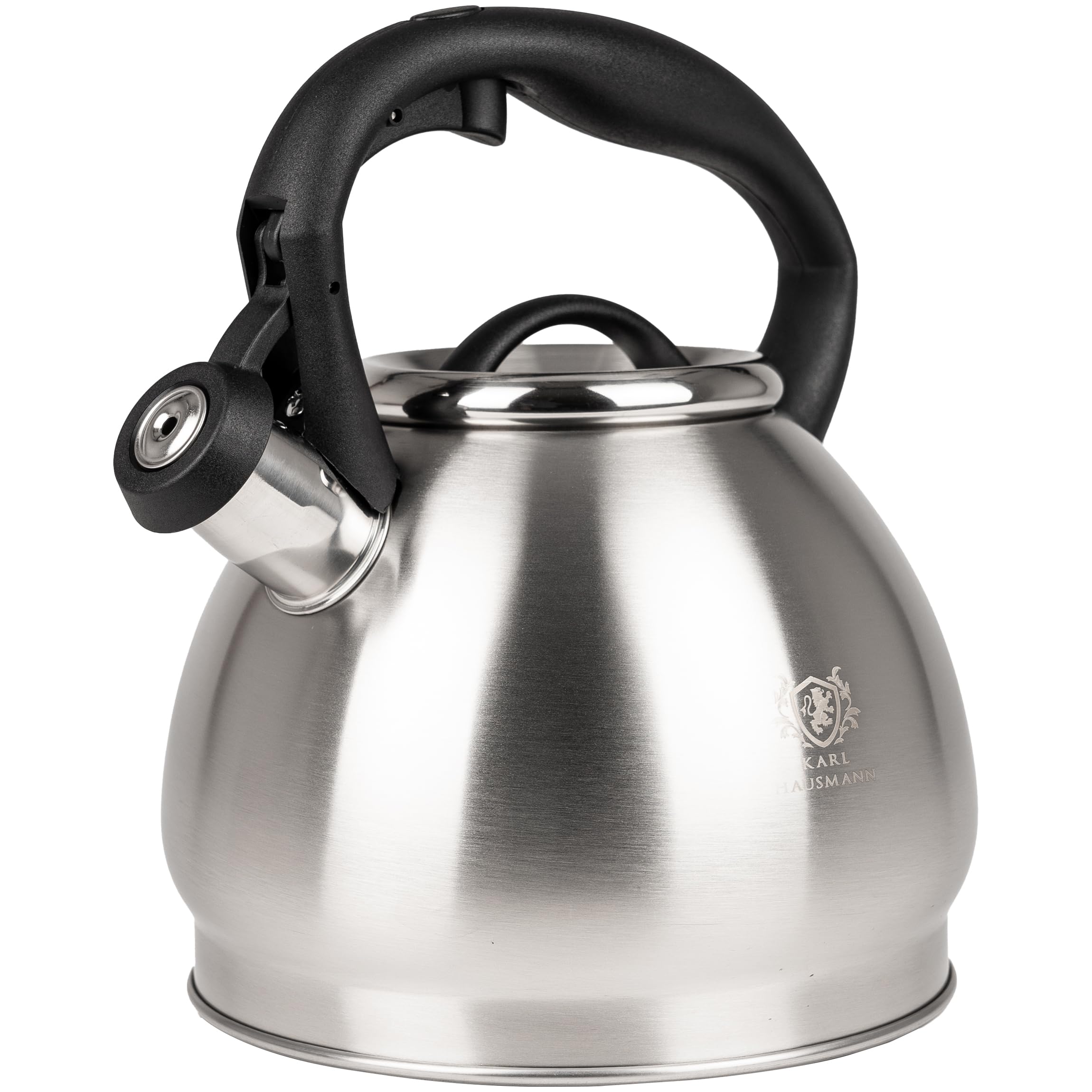 KARL HAUSMANN Bollitore Induzione 1,8L Acciaio Inox con Fischio - Teiera per Piano a Gas, Vetroceramica ed Elettrico - Bollitore Acqua Cucina con Coperchio