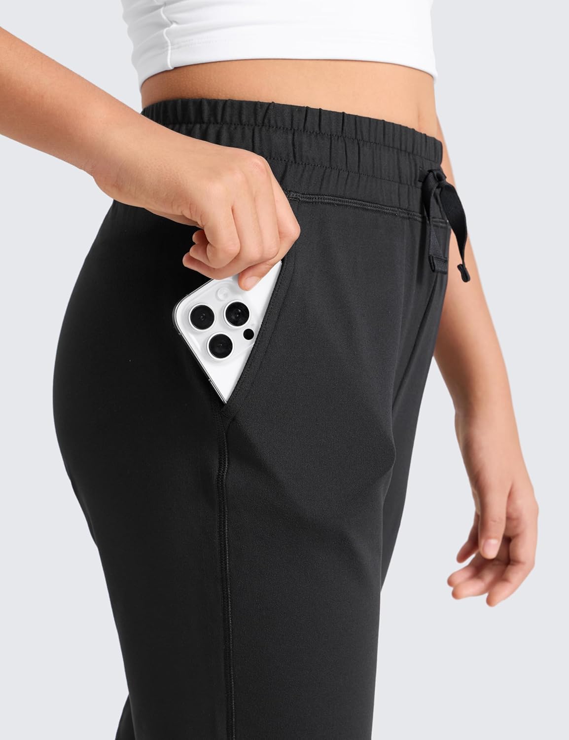 CRZ YOGA Girls Cloud Jersey Casual Joggers - Lounge High Waist Pants with Pockets Drawstring Kids Teen