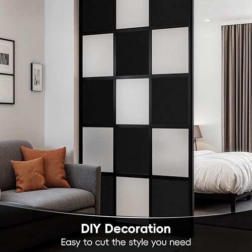 Miniatura 10 de Qualsen - Lámina esmerilada para ventana de vidrio para privacidad, color blanco mate, no adhesiva, se adhiere por estática, protección UV, para las