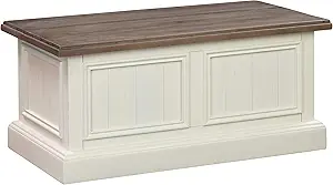 Amazon Brand - Stone & Beam FSC Certified Reclaimed Pine Storage Bench, White, 18" D x 39" W x 21" H