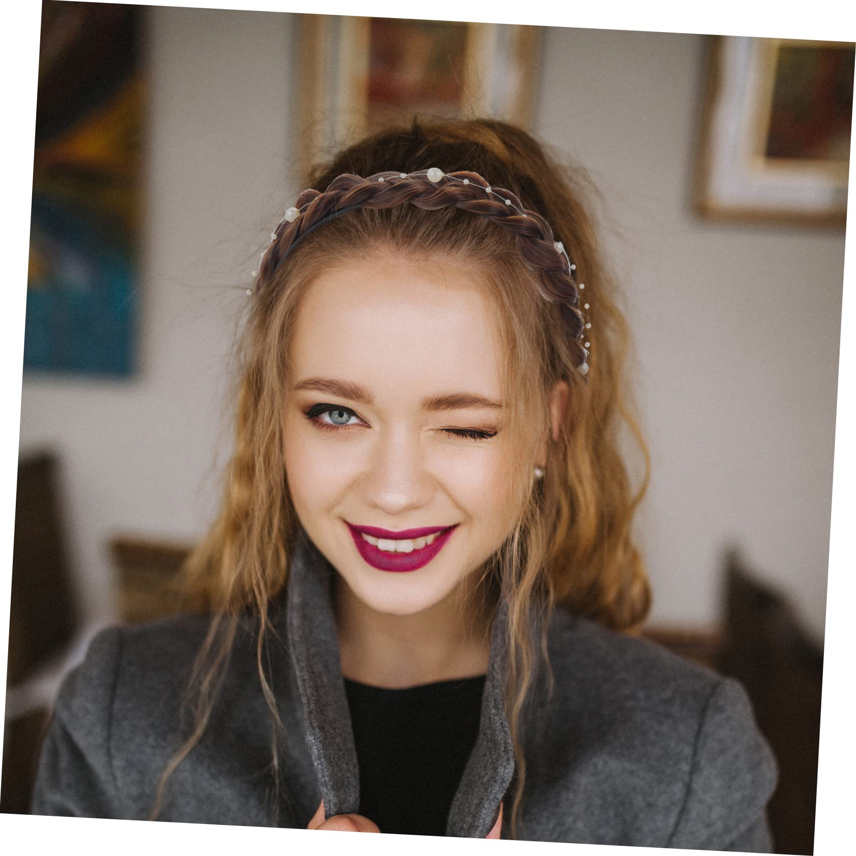 Baluue 5stücke Haardesign Haarband Für Damen Rutschfestes Dekoratives Haaraccessoire Einem Einfachen Stil Für Festivals Partys Und Alltag Mit Zopf-design