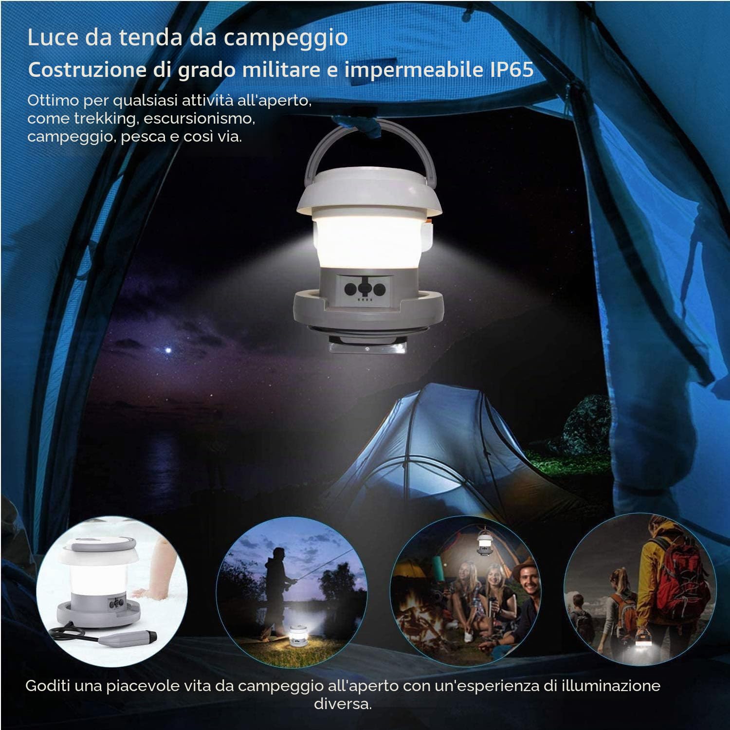 Bidet Elettrico Portatile da Campeggio Ricaricabile Con Luce, Lanterna, per Disabilità, Ospedali, Anziani, Bambini, Escursionismo, Pesca (2 in 1 +