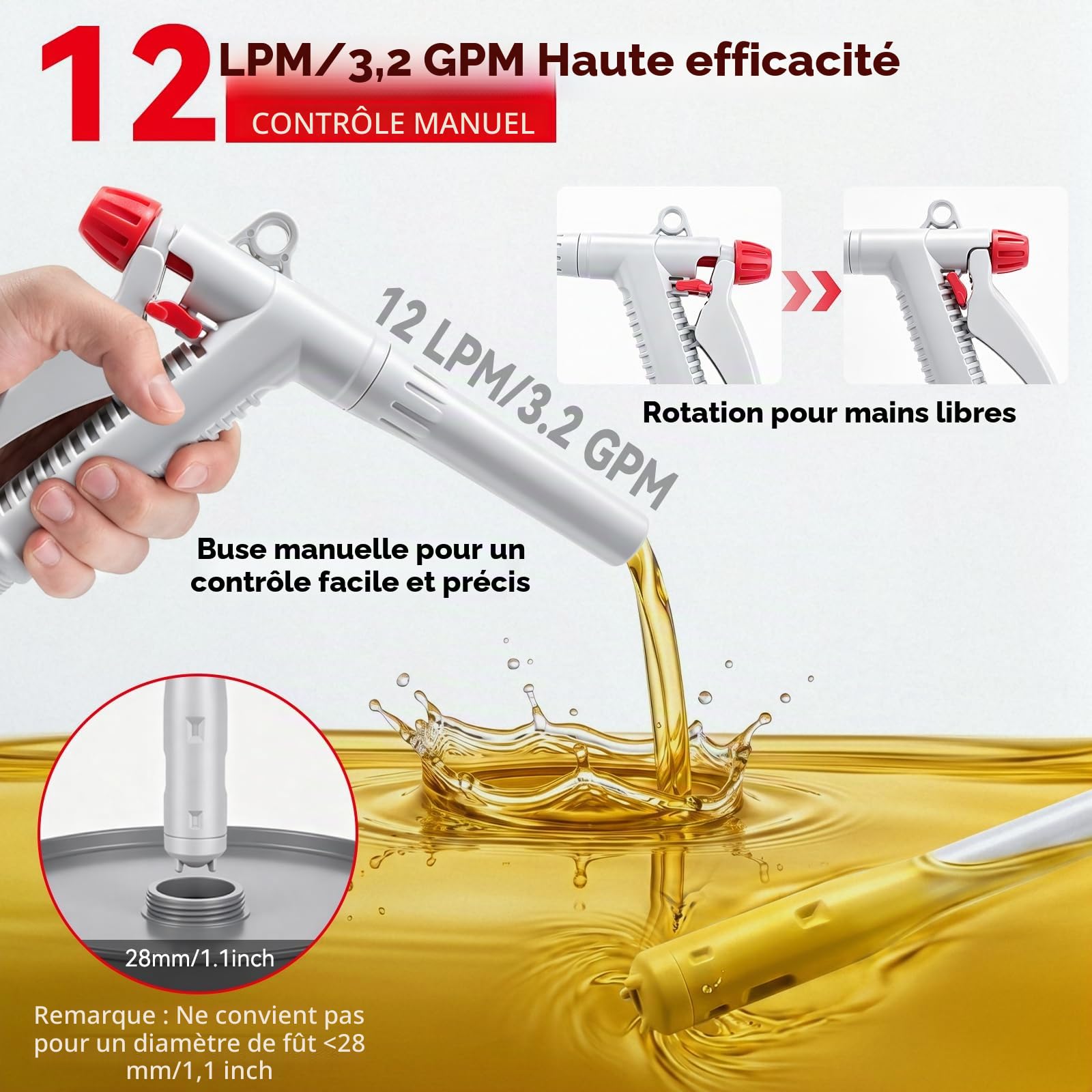 Pompe De Transfert Carburant & Pompe Essence Électrique,12L/min
