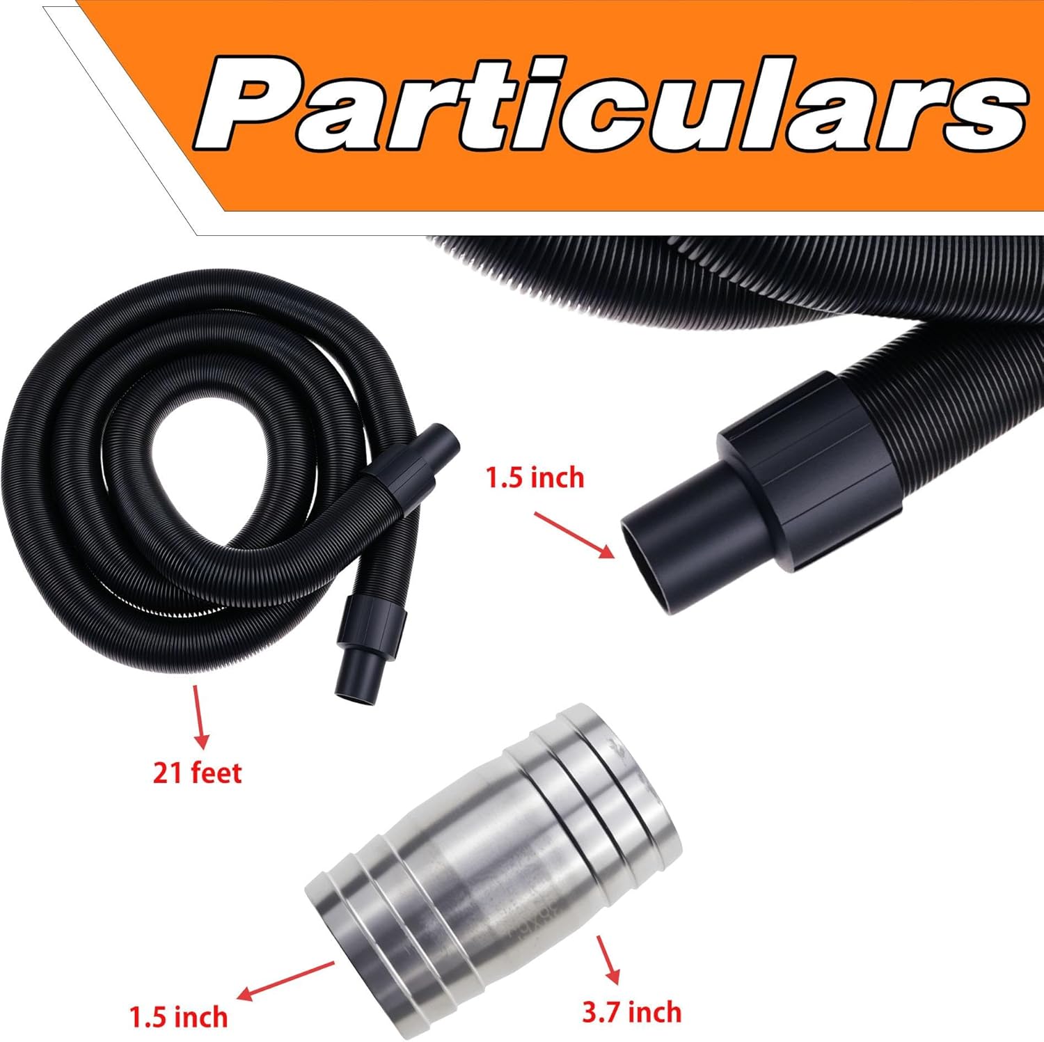 97521 RV Macerator Hose Sewer compatible with Thetford Sani-Con Turbo 400S 500S 600S 700S,1-1/2inch 22FT Camper Sewage Pump Hose/Waste Water Hose for Connect Fitting,2 tightening hoops, Black