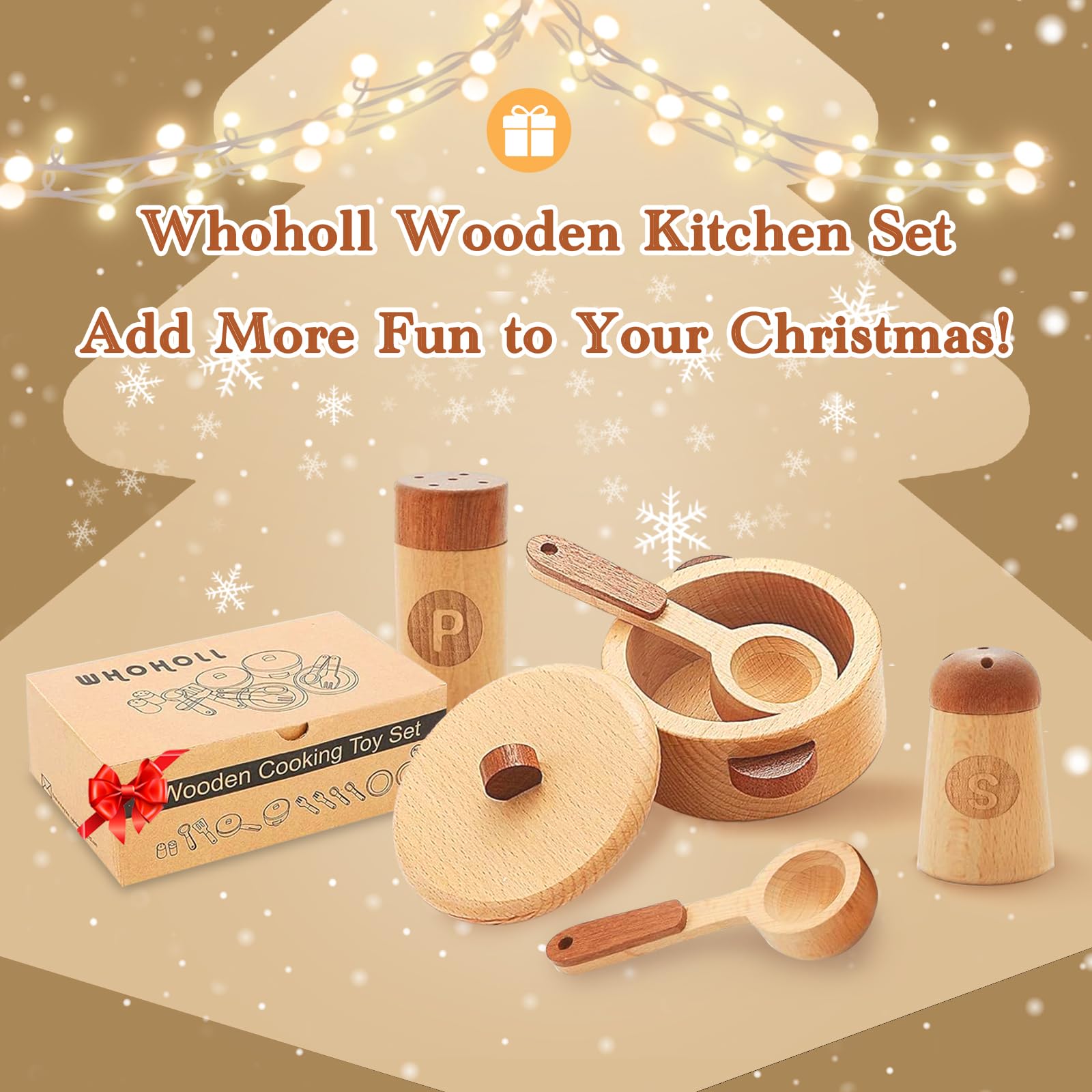 Juguetes de madera para jugar accesorios de cocina, juguetes Montessori para niños de 1, 2, 3, 4, 5 años o más, platos de cocina de juguete y juego de comida de juego, juegos de cumpleaños 2