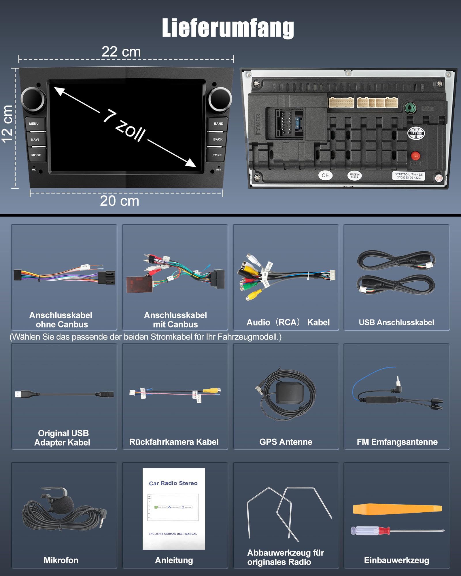 Lehwey Bluetooth Autoradio mit Bildschirm für Opel Corsa d, Astra J & H, Meriva, Vivaro, Zafira b mit Navi WLAN UKW, Carplay, Android Auto, Lenkrad Strg, 2Din Android 14 Dab Auto Radio 7 Zoll