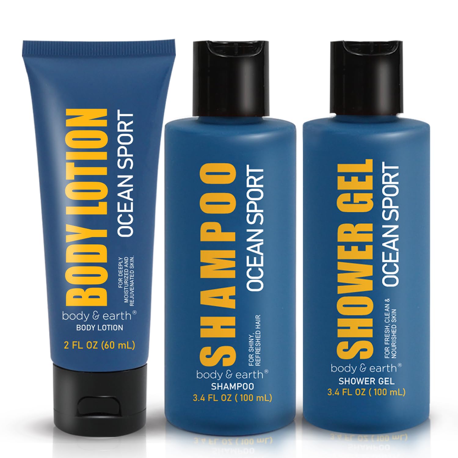 Gift Set for Men - Mens Bath Set and Body Wash Set with Fresh Ocean Scent Shower Gel, Body Lotion, Shampoo, Mens Shower Gift Sets, Father Day Gifts