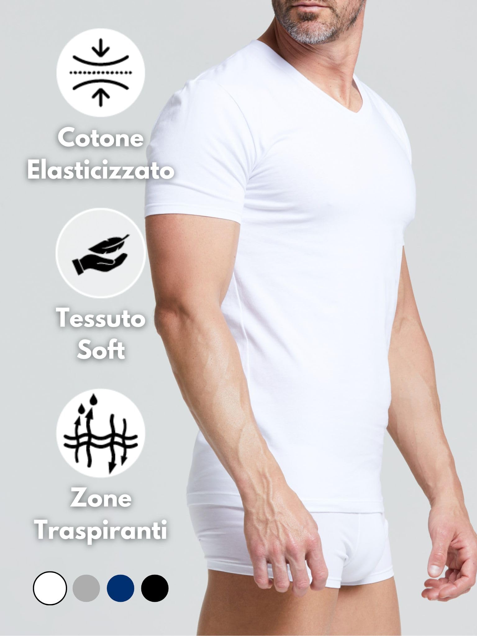 POMPEA Koszulka męska 89540724wr0024XL, biała, XL, biały, XL