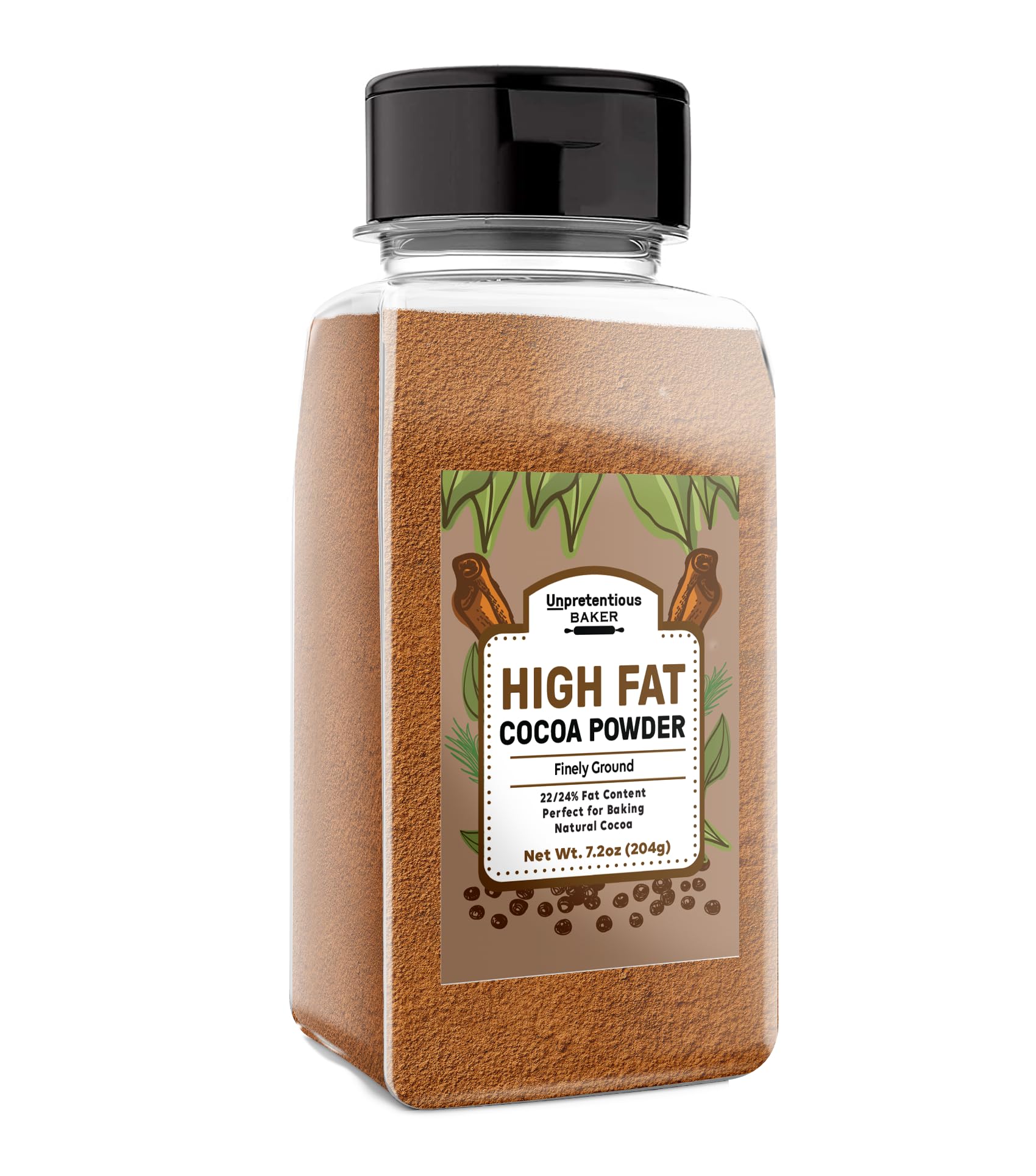 Unpretentious High Fat Cocoa Powder, Smooth & Natural, 22-24% Fat Conten