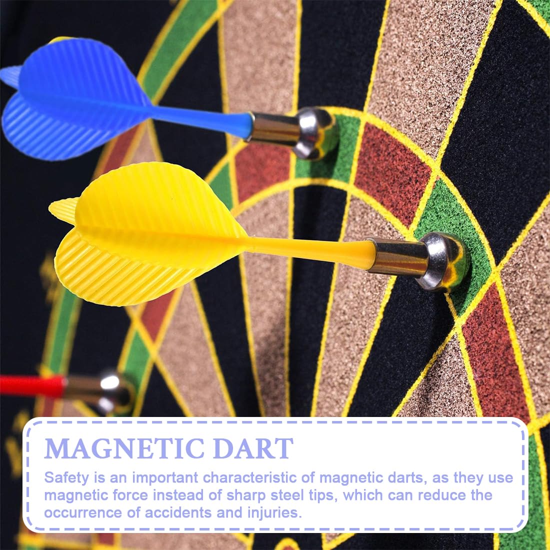 Freccette magnetiche di sicurezza 12 pezzi Gioco indoor bersaglio Freccette morbide 4 colori
