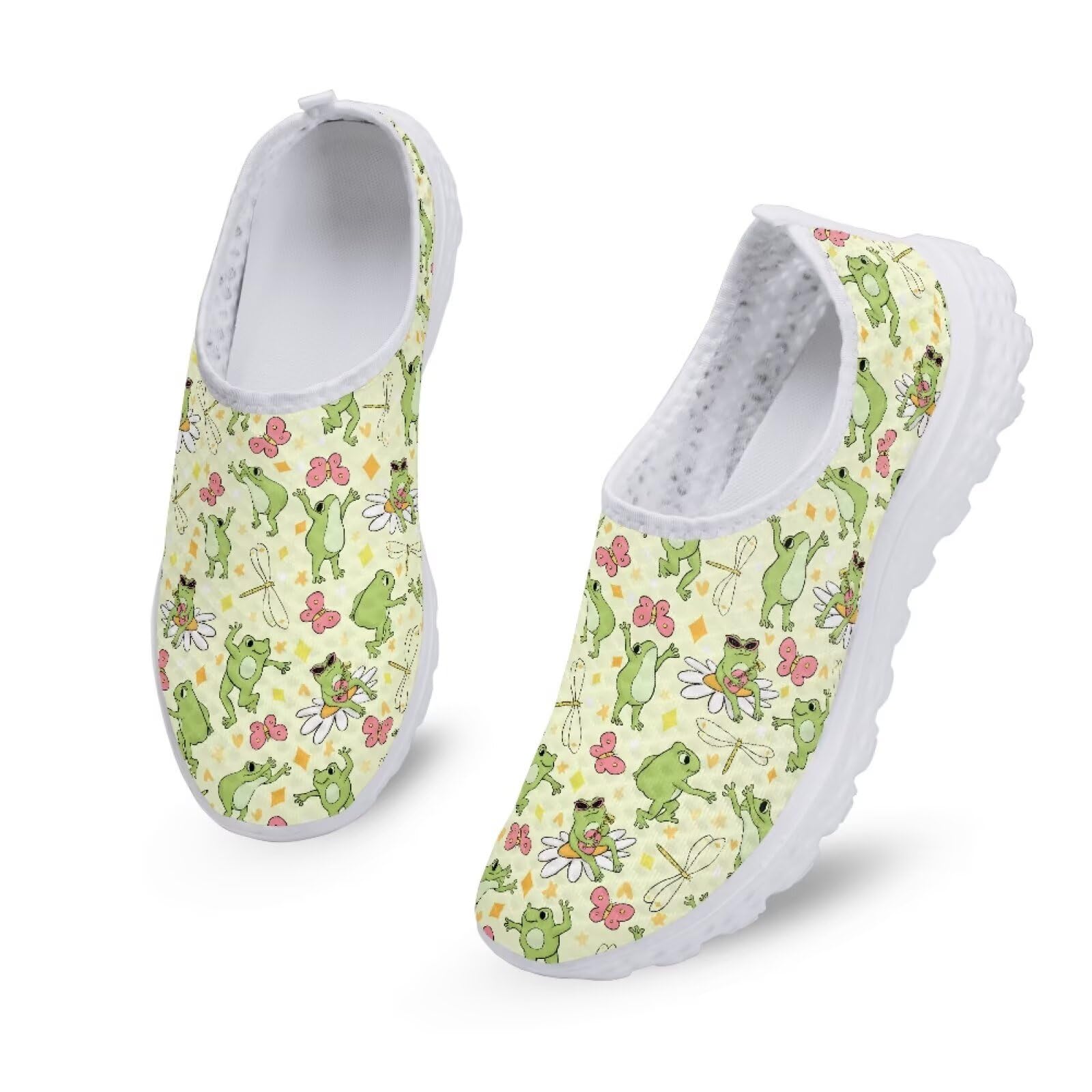 Ocxbuir Slip On Walking Shoes for Womens Breathable Running Tennis Sneakers Comfort Anti-Slip Athletic Shoe for Travel Size 5.5-11.5 White Sole