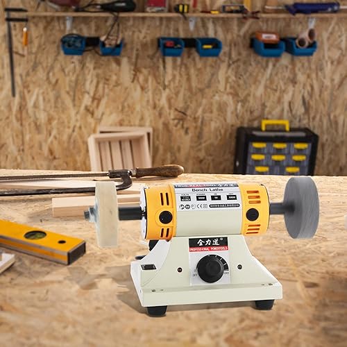 Miniatura 5 de Máquina pulidora de banco de velocidad ajustable de 110 V 350 W para bricolaje carpintería Jade pulido de joyas con mango de eje flexible de metal,