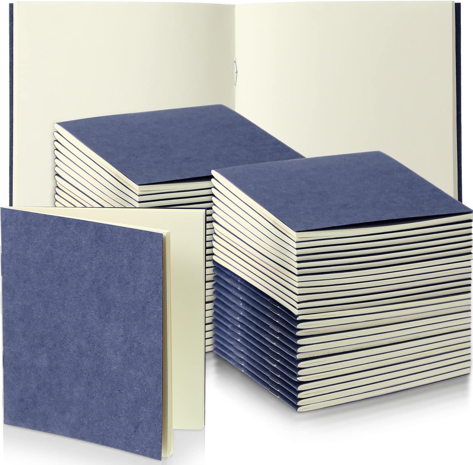 50 Pack Mini Pocket Kraft Notebooks Bulk 4 x 4