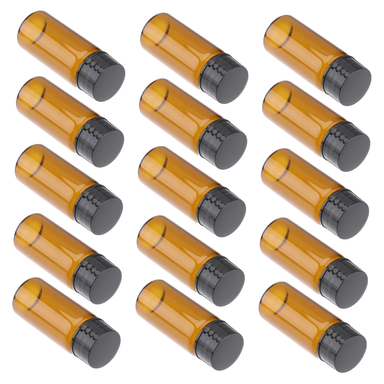 minkissy 15Pcs Brown Glass Sample Bottles with Screw Mouth Design Durable Bottles for Travel Labs and Business Trips Material