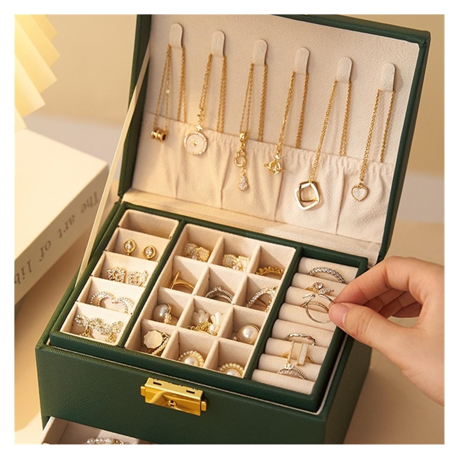 Jewelry Box Organizer Hand Jewelry Storage Box Large Capacity Jewelry Earrings Jewelry Box Creative Wedding Supplies Jewelry Organizer Small (A S) (B S)