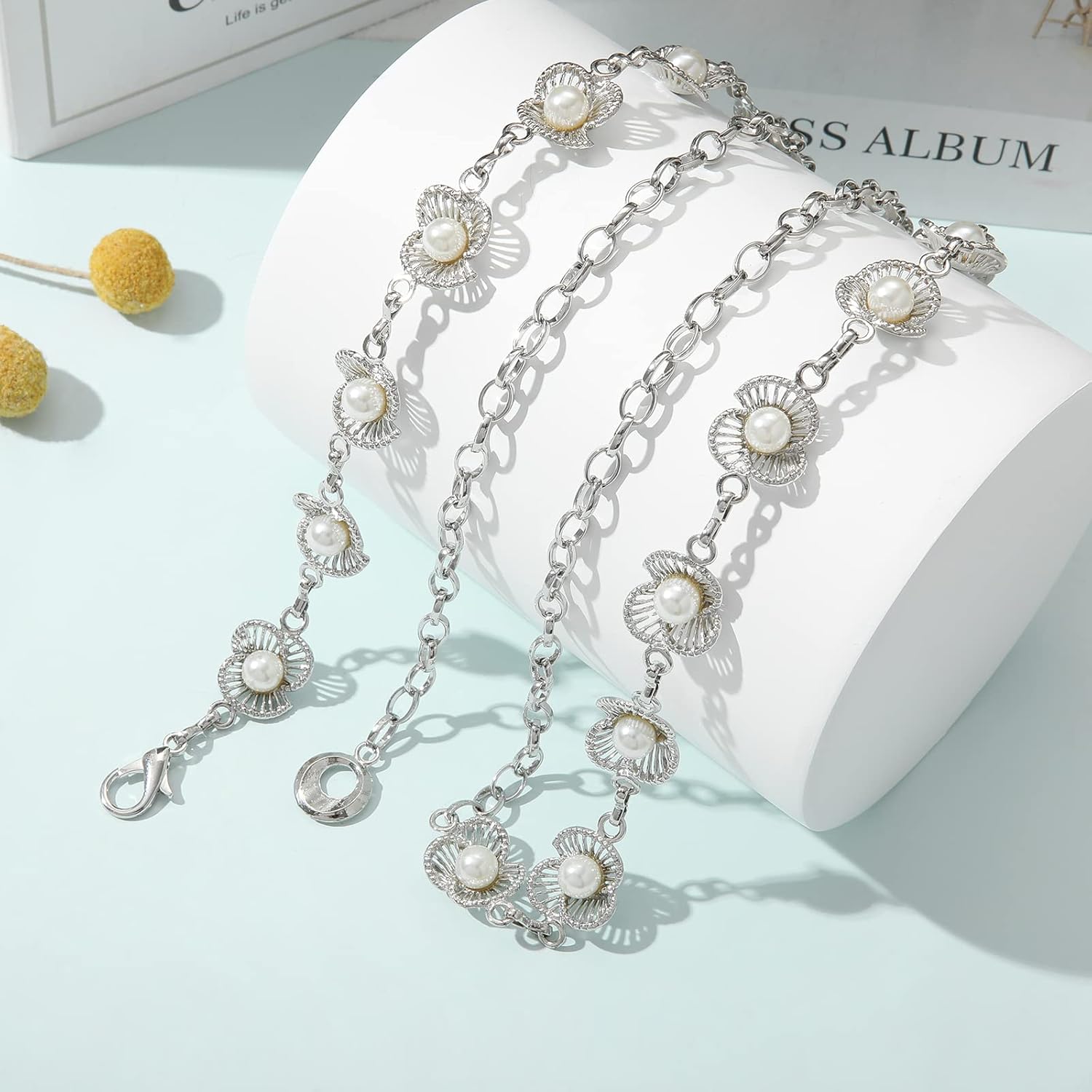 AWAYTR Waist Chains Belts for Women - Rhinestone Gold Silver Chain Belts for Dresses - Image 3