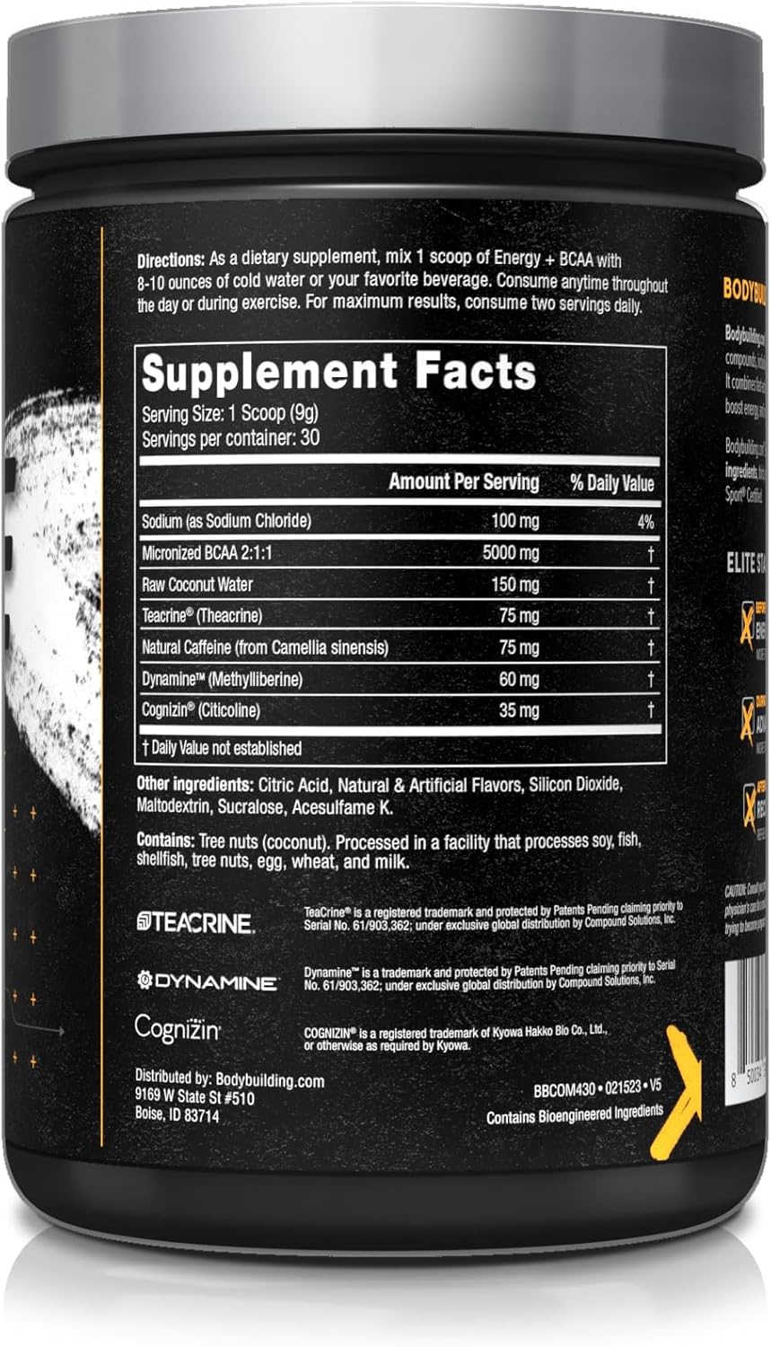 ELITE Energy + BCAA Blue Slushie 30 Porciones Yaxa