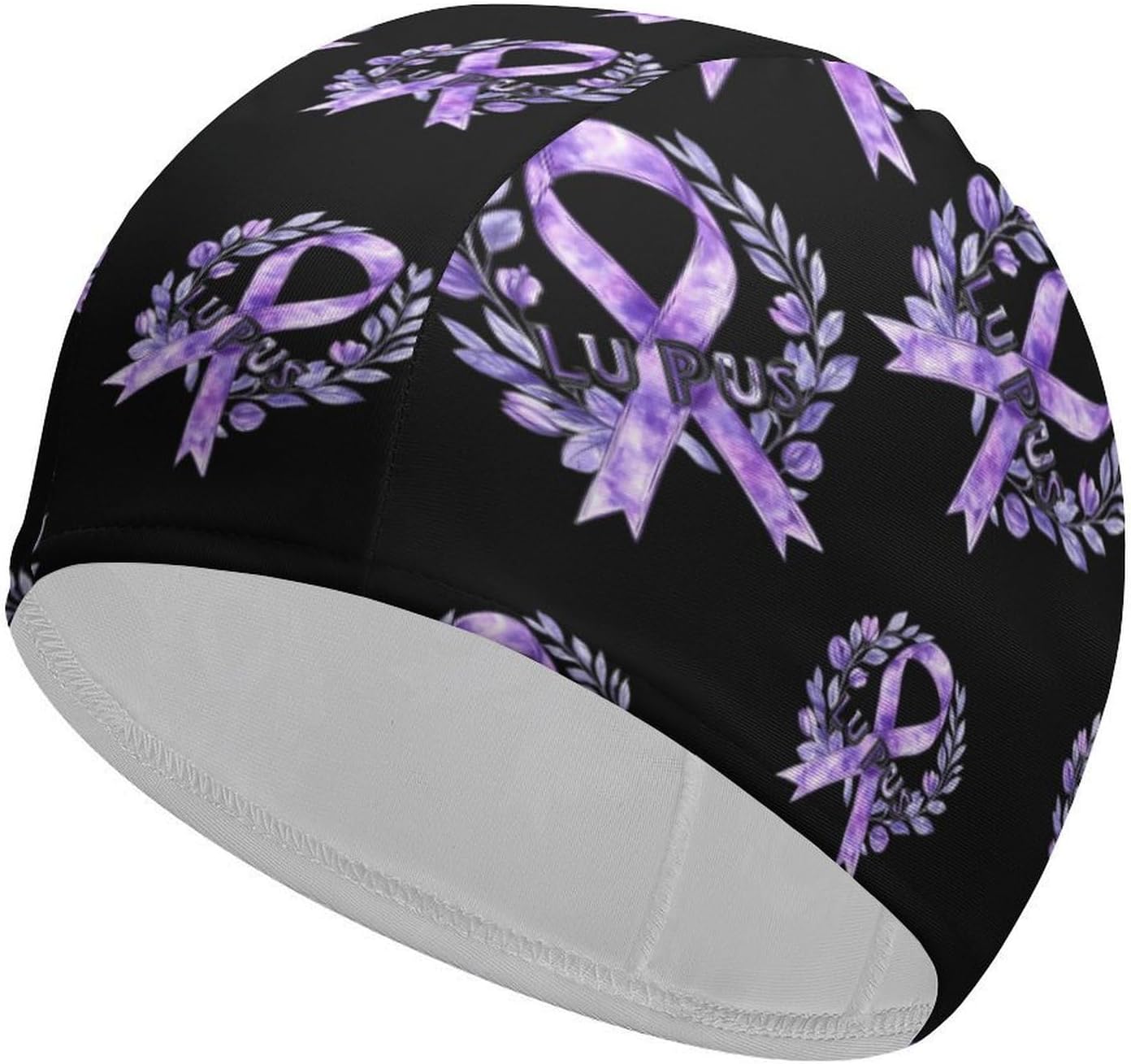 Lupus Fight Cancer Ribbon Womens Swim Cap for Men Adult Swimming Hat Curly Short Medium Long Hair