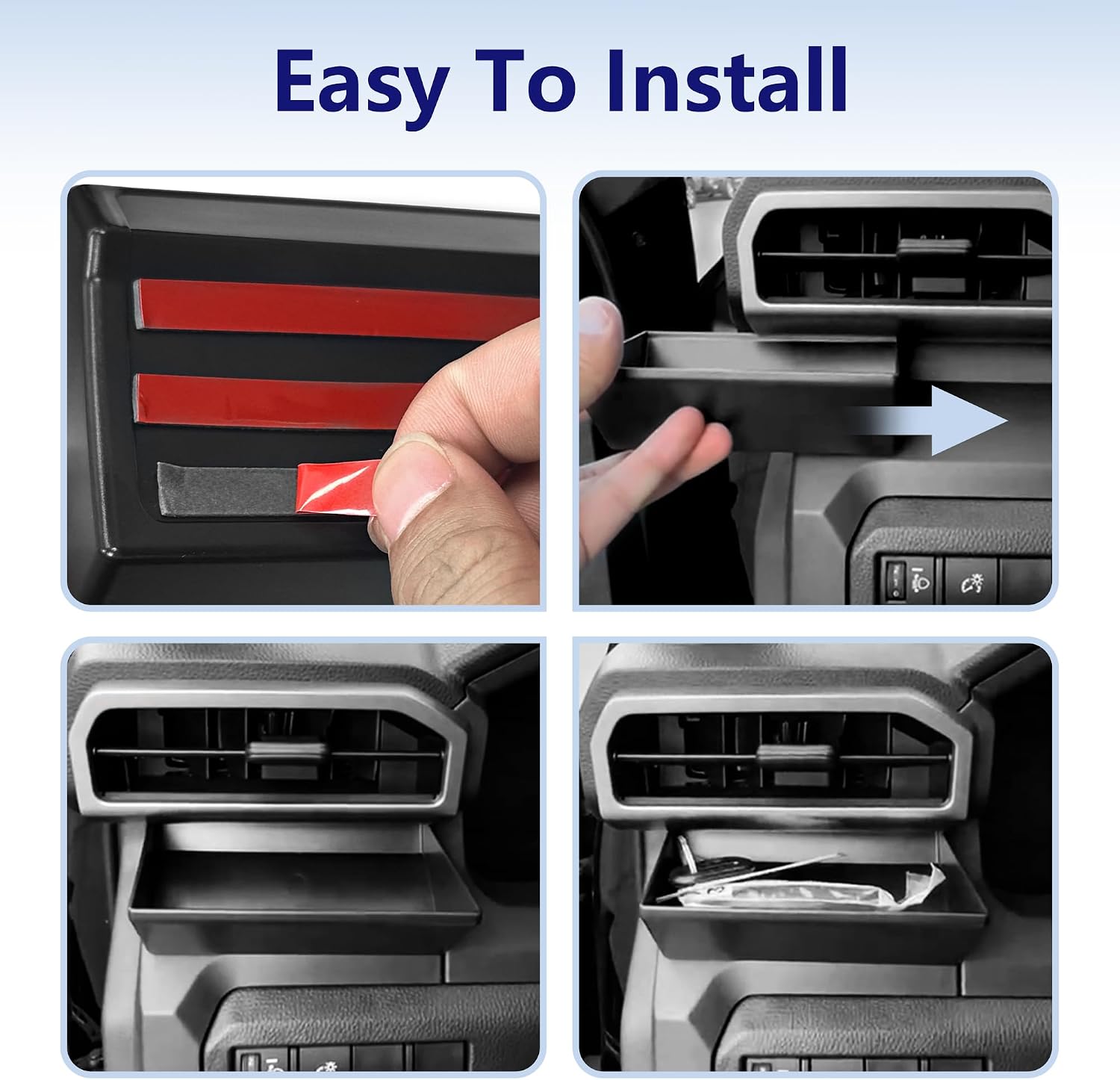Air Vent Organizer Tray, Car Air Vent Storage Box Compatible with 2024 2025 2026 Toyota Tacoma 4Runner Accessories Toyota Coin Key Card Case Organizer (Not for Passenger Side)