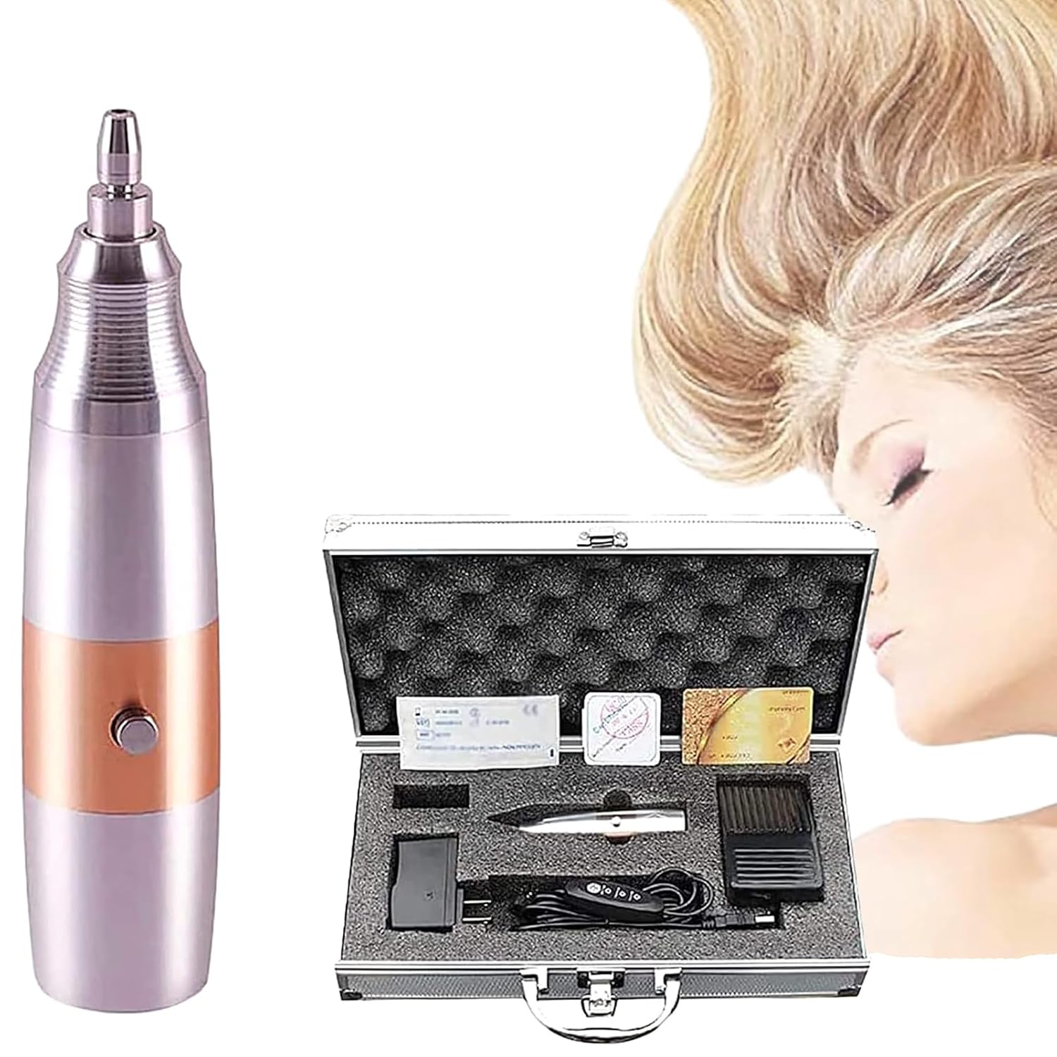 Hair Follicle Extractor, Follicle Transplantation Extraction Tool with Pedals, Speed Mode 3 Gears Adjustment & Safe Without Scars, for Helps with Loss, Receding Hairline, Thinning Hair