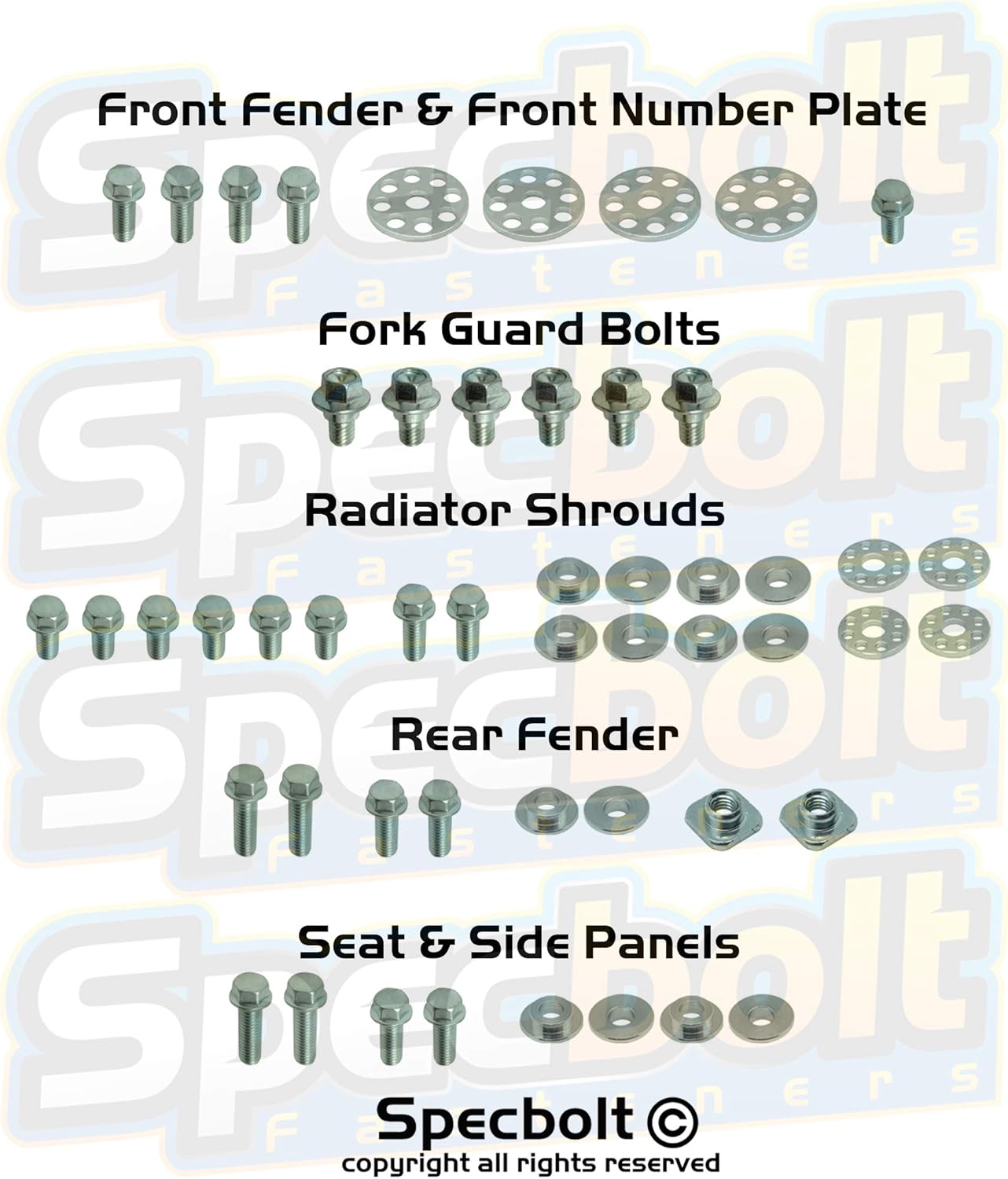 Full Plastics Fastener Kit: Suzuki - RMZ250 (2010-2014) | RMZ450 (2008-2016) #0816