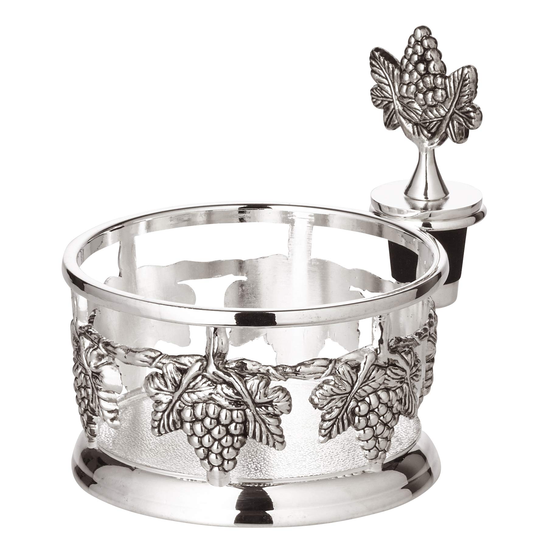 EDZARD présentoir à Bouteilles Raisins, avec Capuchon, Argent Noble, diamètre 9 cm, Hauteur 10 cm