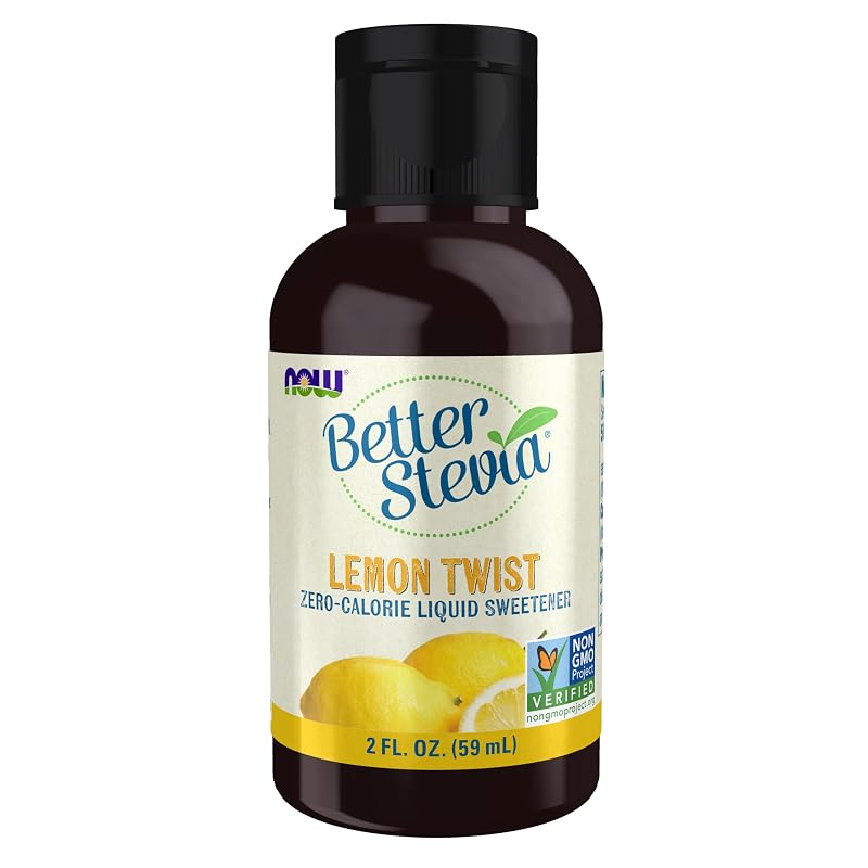 NOW Adoçante líquido de estévia orgânica, sabor Lemon Twist, 60 mL