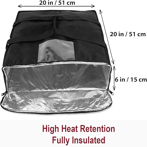Miniatura 4 de Summit Ridge Pizza Carrier Insulated Bags Large for Deliveries 20x20 Pizza Delivery Bags Insulated and Zippered with Ventilation (Black)