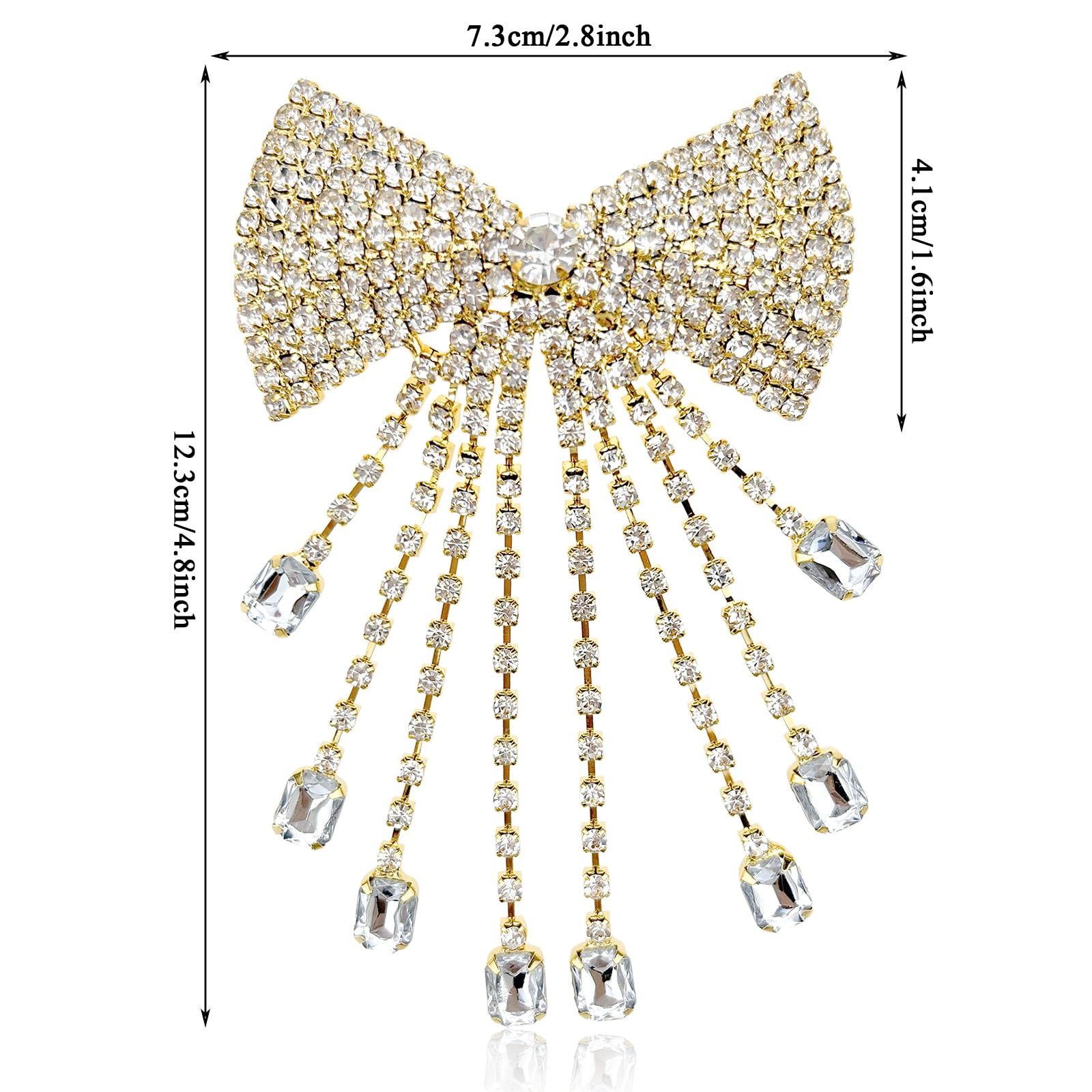 1PCS Diamante Hair Clips for Women,Rhinestone Crystal Metal Hairpin Accessories,Sparkly Silver Hair Clips - Image 2