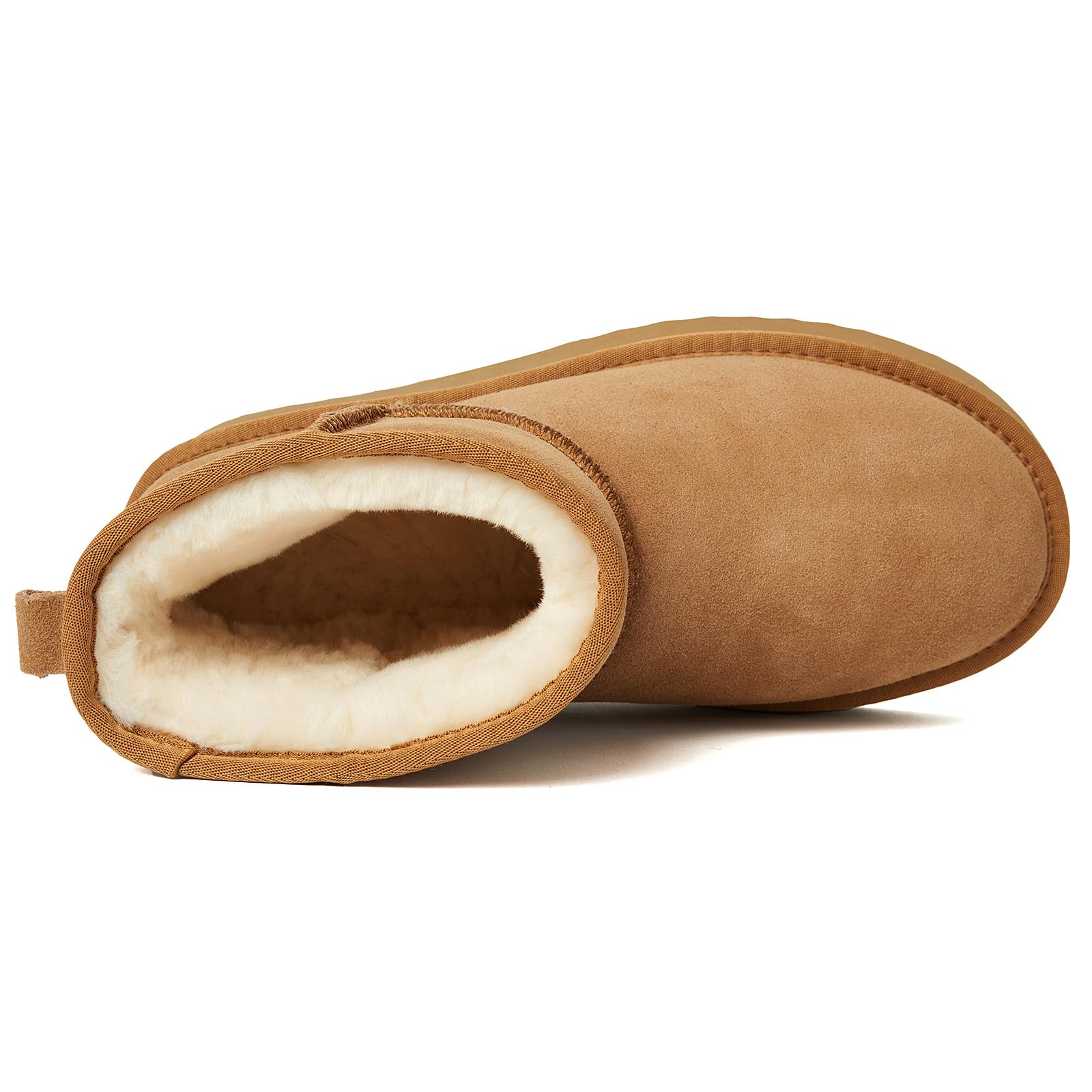 Shenduo Mujer Plataforma Botines de Nieve Invierno Clásico | Material Cuero Impermeable Forradas de Piel Cálido Clásico Botas para Clima Frío
