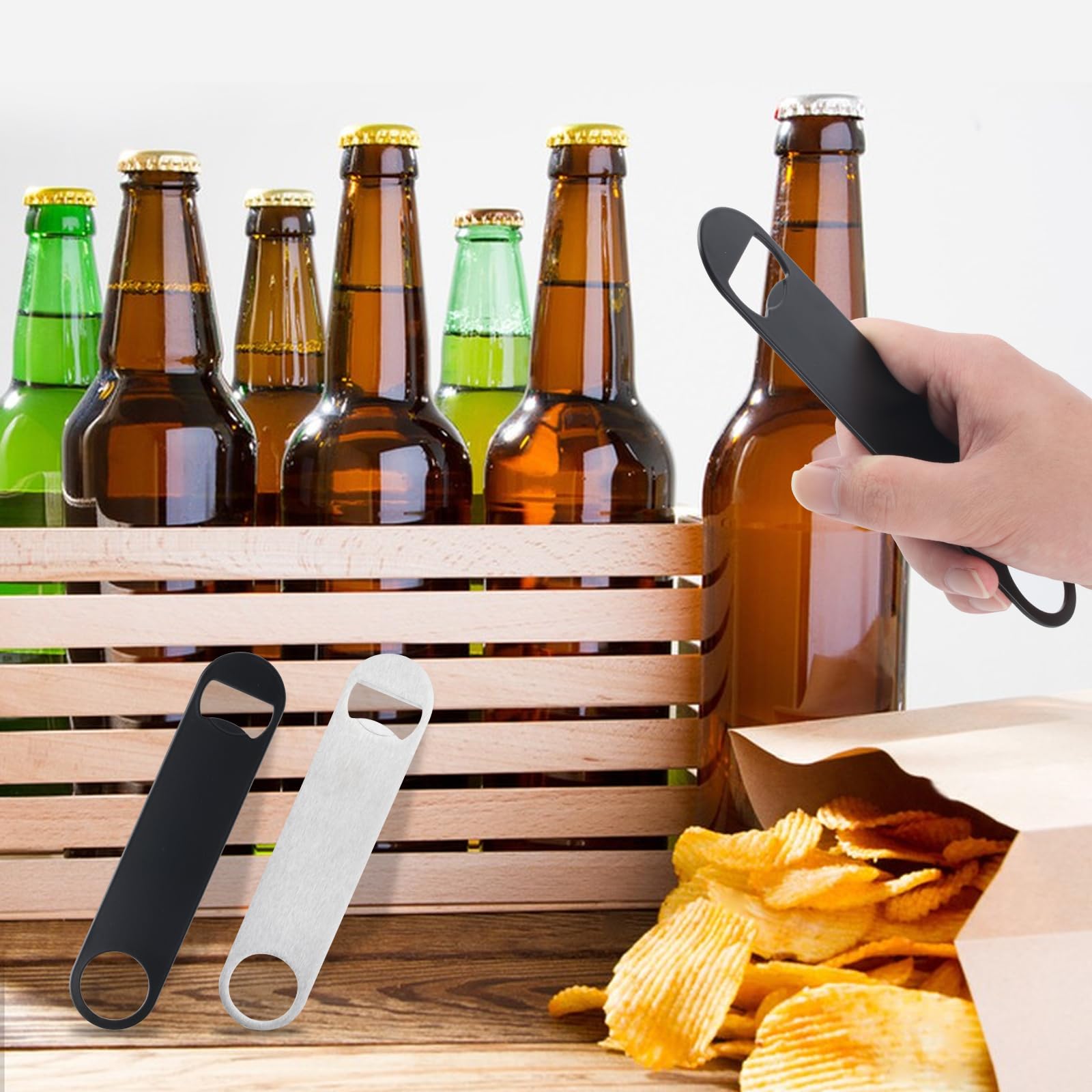 Apribottiglie In Acciaio Inox - Confezione Da 10 Pezzi Per Bar E Casa - Foto 6