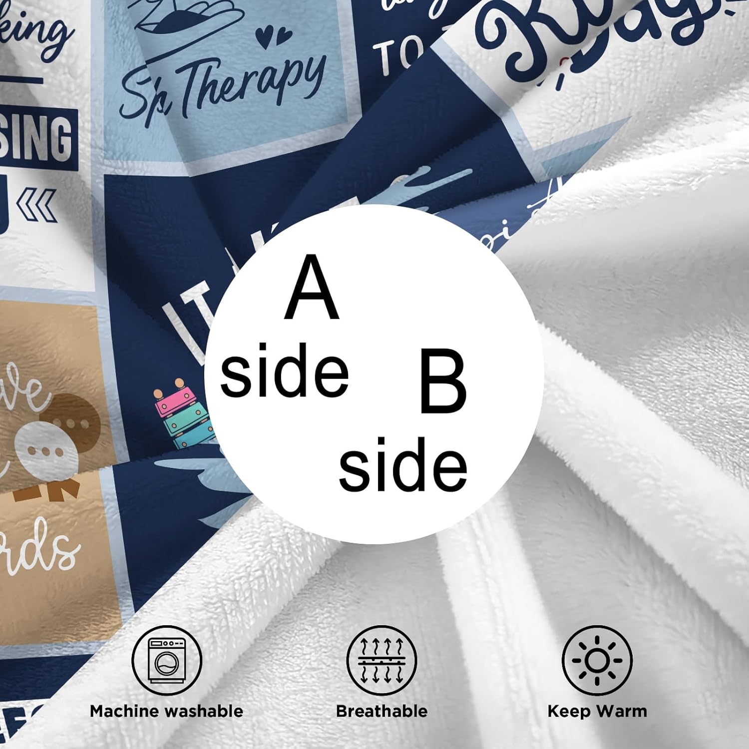 SLP Gifts Blanket 60" X 50", Speech Therapist Gift, SLP Gifts for Speech Language Pathologist, Speech Therapist Gift for Women, Speech Language Pathologist Graduation Present Ideas - Image 6