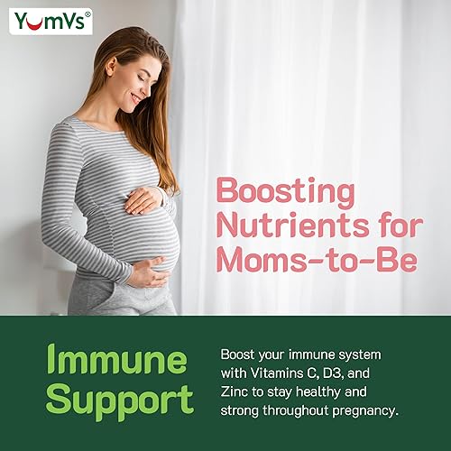 Miniatura 6 de YumVs - Gomitas prenatales para mujer, vitaminas prenatales para mujeres con ácido fólico, hierro y colina, vitaminas vegetarianas y kosher para el