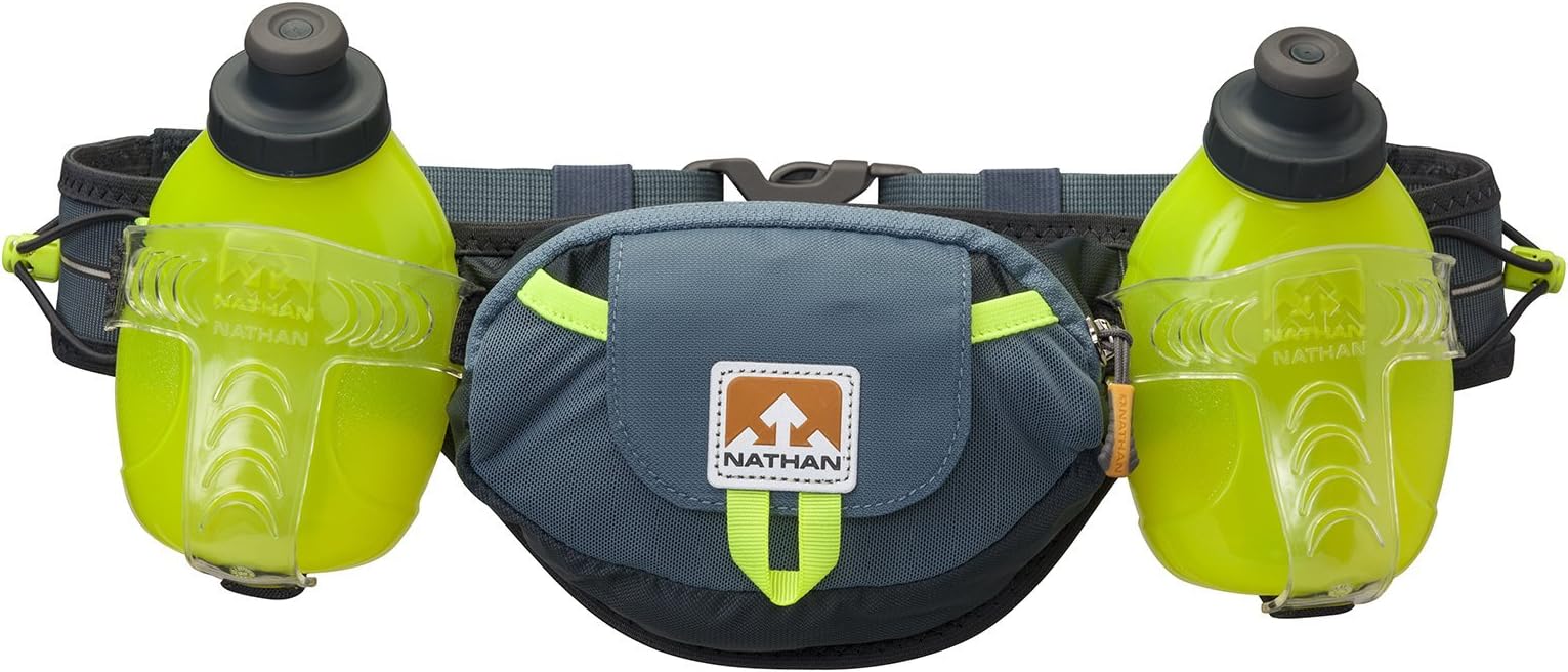 Nathan Hydration Running Belt Trail Mix - Adjustable Running Belt - Includes 2 Bottles - Fits iPhone 6/7/8 Plus and Other 6.5 Inch Smartphones
