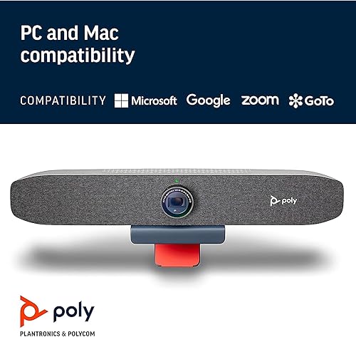 Miniatura 7 de Poly Studio P15 - Barra de video personal (Plantronics + Polycom) - Calidad de video 4K - Solución de cámara, micrófonos y altavoces con audio y