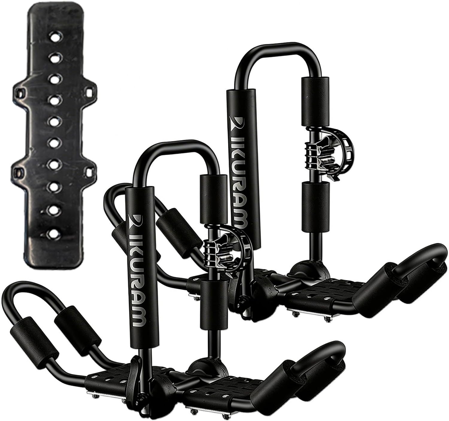 Kayak Roof Rack, Aluminum Kayak Carrier Folding J-Style Universal 4-in-1 Multifunction for Canoe, SUP, Kayaks, Surfboard Rooftop Mount on SUV, Car and Truck Crossbars, Black