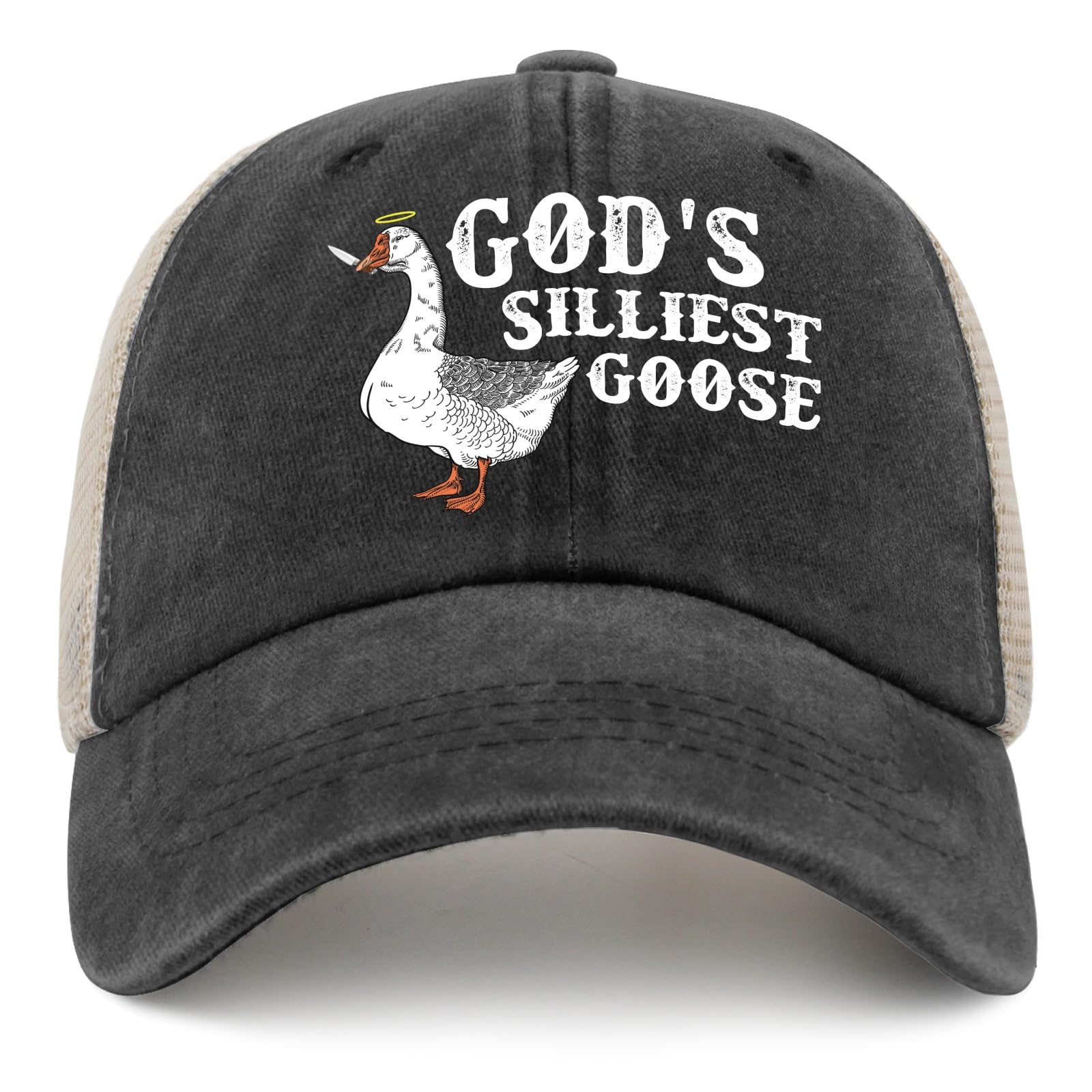 Funny Goose Hat Gods Silliest Goose Trucker Hat Women Vintage Mesh Hat for Summer