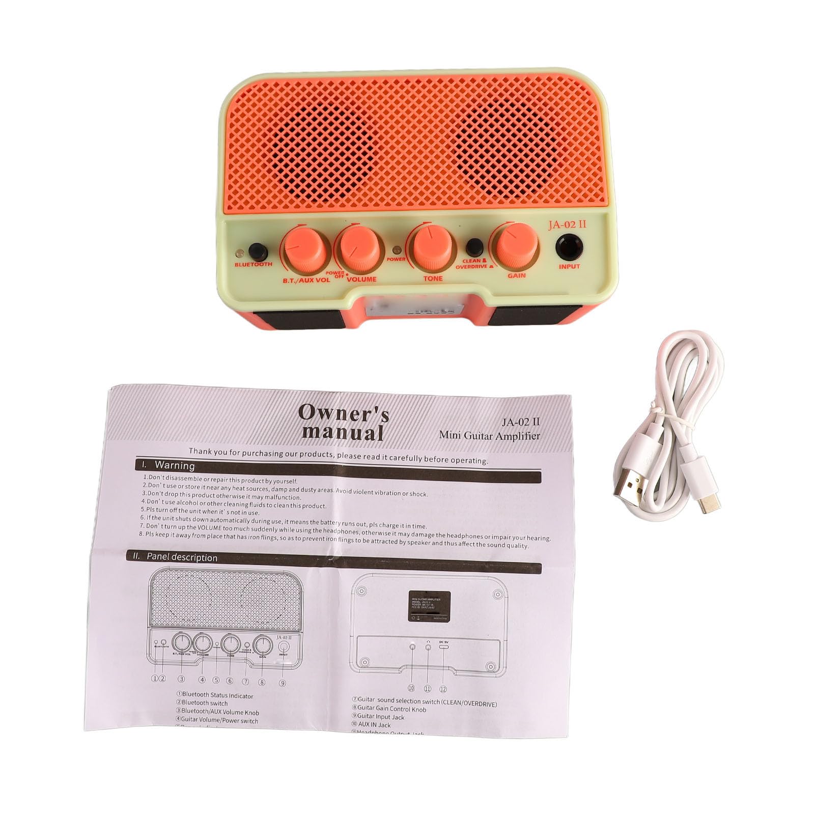 Amplificatore per Chitarra Elettrica, Amplificatore per Chitarra a Doppio Canale Mini Amplificatore per Chitarra con Connessione BT5.0 per Suonare (PINK)