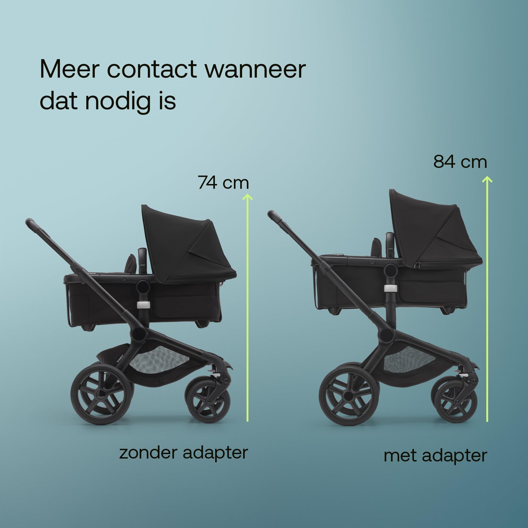 Bugaboo Fox 5 Height Adapter for Fox 5 Pushchair, Raises the Cradle by 10  cm for More Contact with Your Baby, Practical Pram Accessory Compatible  with Car Seats, Easy to Attach :