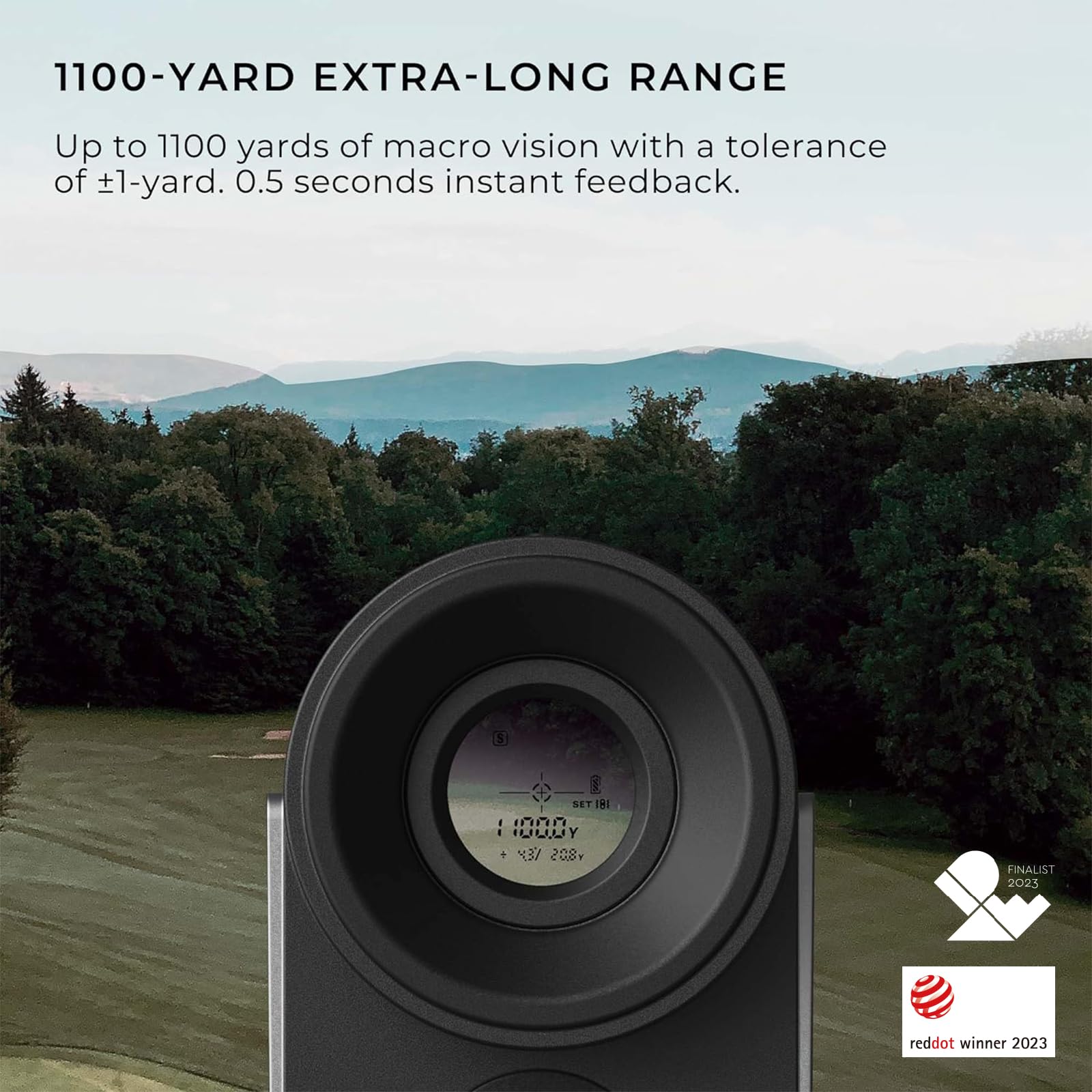 HOTO Golf Laser Entfernungsmesser Mit Slope und Flag-Lock, 1000 M / 1100 Yd, Rangefinder Mit Pulsvibration, 6X Vergrößerung, ±1 M Genauigkeit, IPX4 Wasserdicht, für Jagd/Wettbewerbe/Wandern