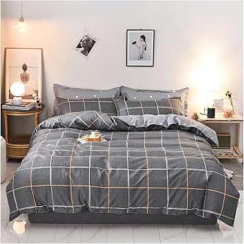 Bed Sheets Set, 3/4pcs Duvet Cover Bedding Set,Compatible with Queen Size Double Bed Comforter Quilt Cover Arranged Microfiber Bedding Linen Sheets SetsB,Twin