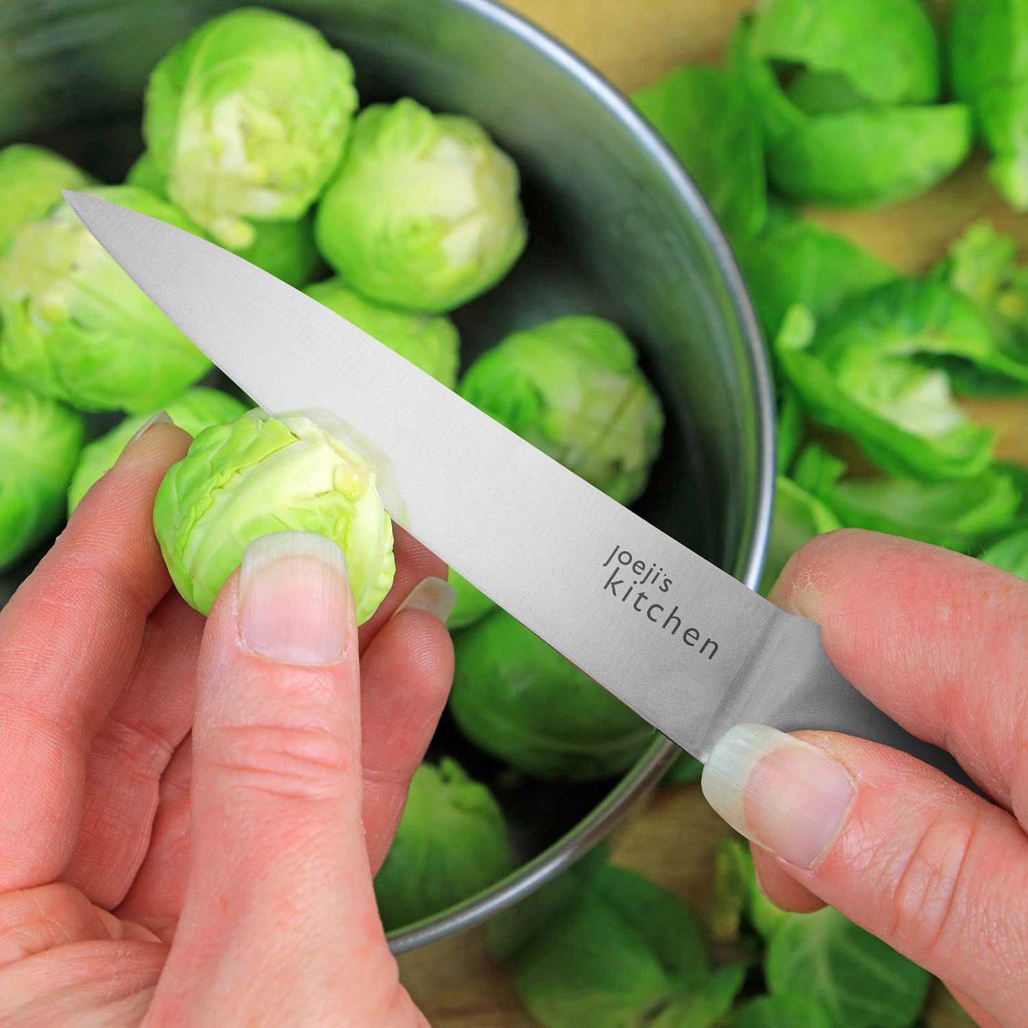 Joeji's Kitchen 5-in-1 Set coltelli da cucina set - Coltelli Professionali Inox ad alto tasso di carbonio - Set di Coltelli da Cucina Multiuso - Coltello da Pane Coltello da Cuoco