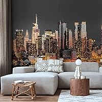 Vista 2 de artgeist Mural de pared premium de la ciudad de Nueva York, 118 x 83 pulgadas, papel tapiz no tejido, decoración de pared de vellón, impresión