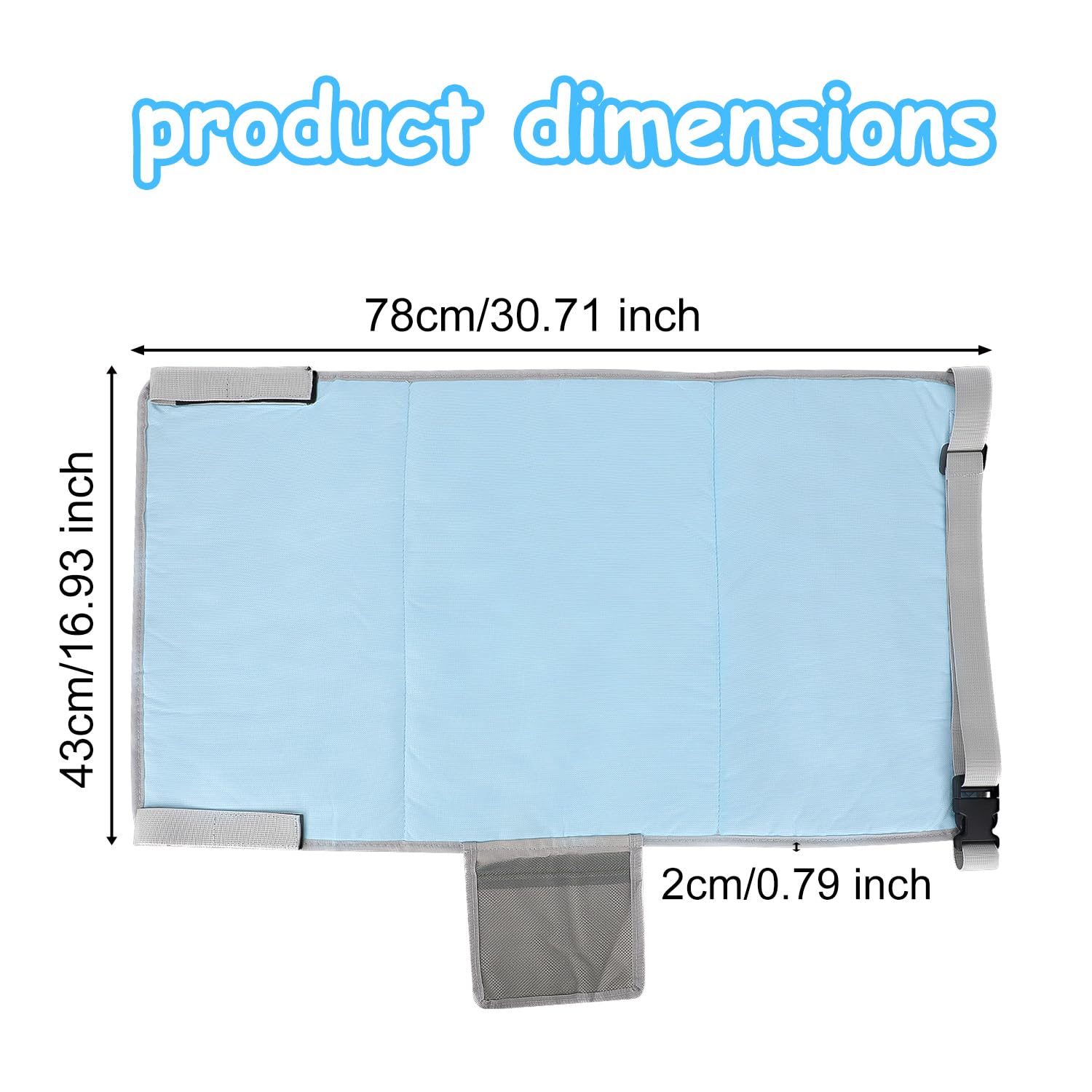 Kids Airplane Seat Extender Travel Bed, Toddler Airplane Bed Comfortable Oxford Cloth Infant seat Extender Travel Essentials (Blue) - Image 2