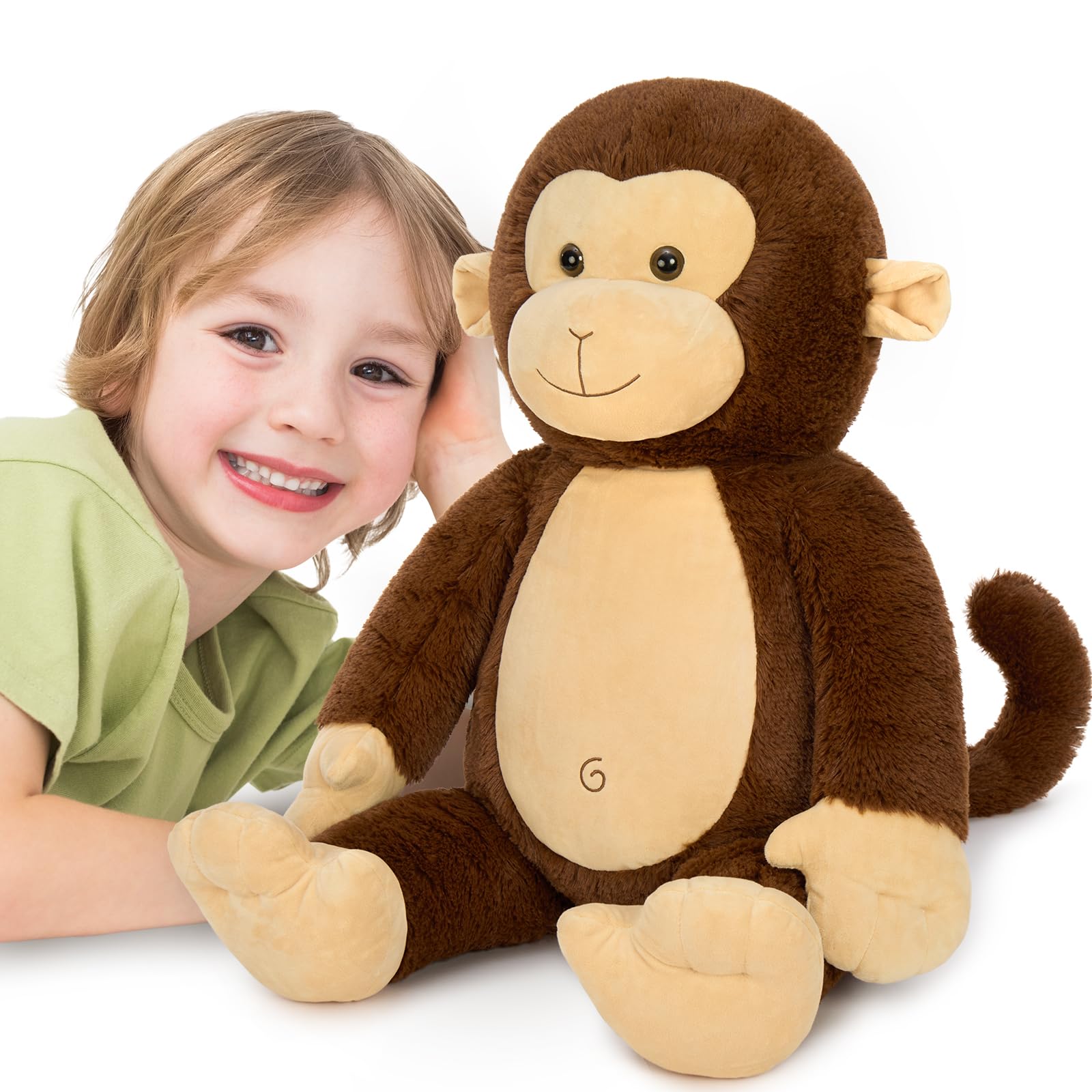 MaoGoLan Giant 80cm Monkey Teddy Plush Toy- Super Soft & Huggable Stuffed Animal, Body Pillow for Kids & Adults, for Kids Girls Boys Birthday Party Decorations — image 1